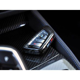 Autotecknic Trockencarbon Schlüsselcover für BMW 5er|X2|X5|X6 F39|F15|F16|G30 X5M|X6M schwarz