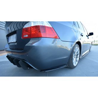 Maxton Design Diffusor-Erweiterungen für BMW 5er E60|E61 mit M-Paket schwarz hochglanz
