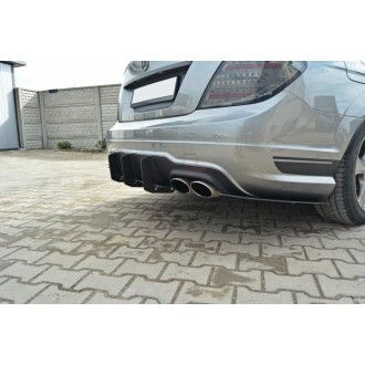 Maxton Design Racing-Diffusor-Erweiterungen für Mercedes C-Klasse W204 AMG-Paket Facelift schwarz unbearbeitet