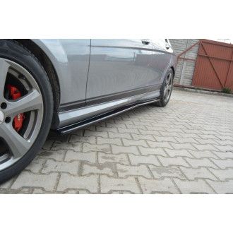 Maxton Design Seitenschweller für Mercedes C-Klasse W204 AMG-Paket Vorfacelift schwarz hochglanz