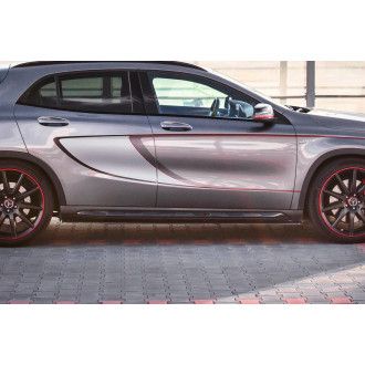 Maxton Design Seitenschweller für Mercedes GLA AMG X156 Vorfacelift schwarz hochglanz