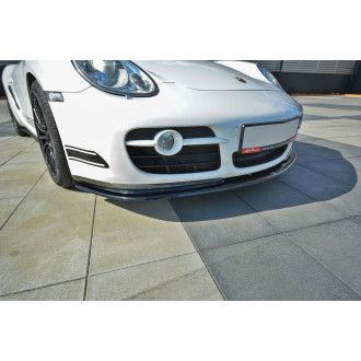 Maxton Design Frontlippe für Porsche Cayman MK1 schwarz hochglanz