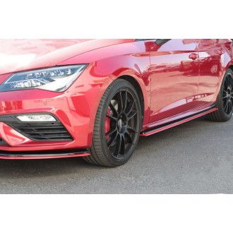 Maxton Design Seitenschweller für Seat Leon MK3 Cupra Facelift schwarz hochglanz