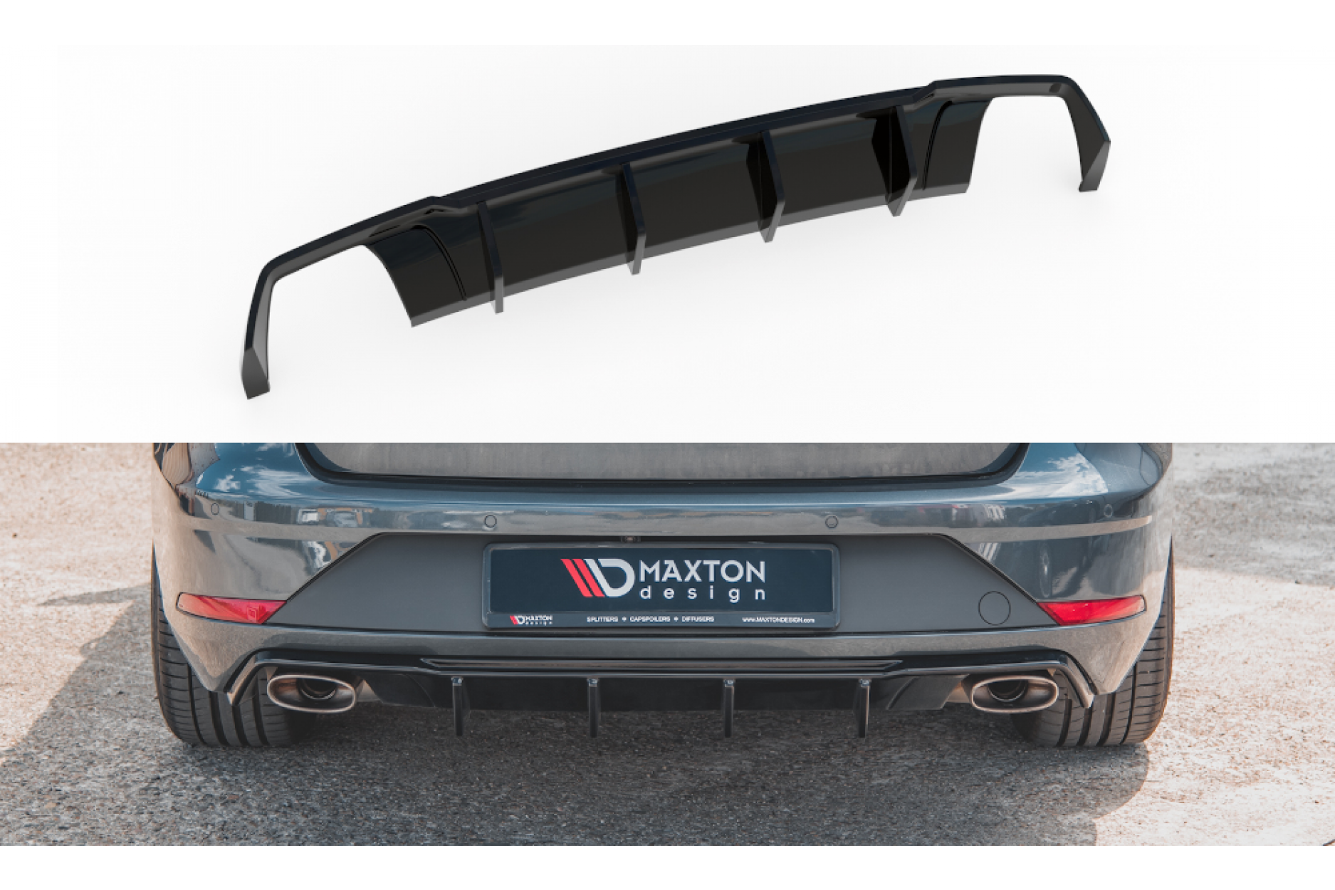Maxtondesign Diffusor für SEAT Leon MK3 Cupra Kombi schwarz hochglanz