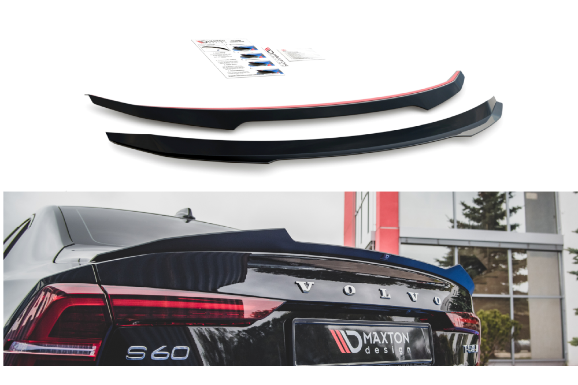 Maxtondesign Spoiler für Volvo S60 MK3 R-Design schwarz hochglanz