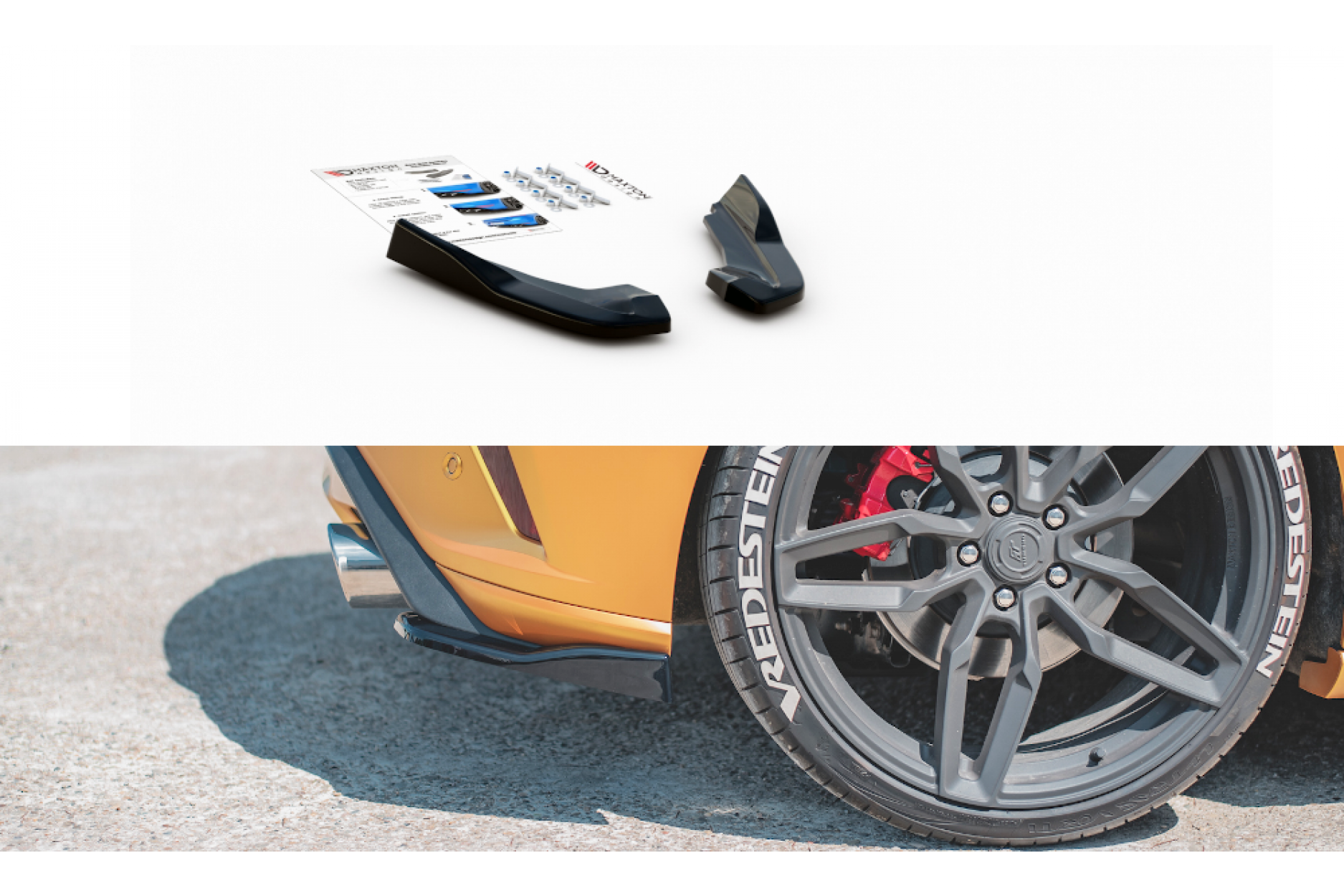 Maxtondesign Diffusor Erweiterung li/re für Ford Focus MK4 ST schwarz hochglanz