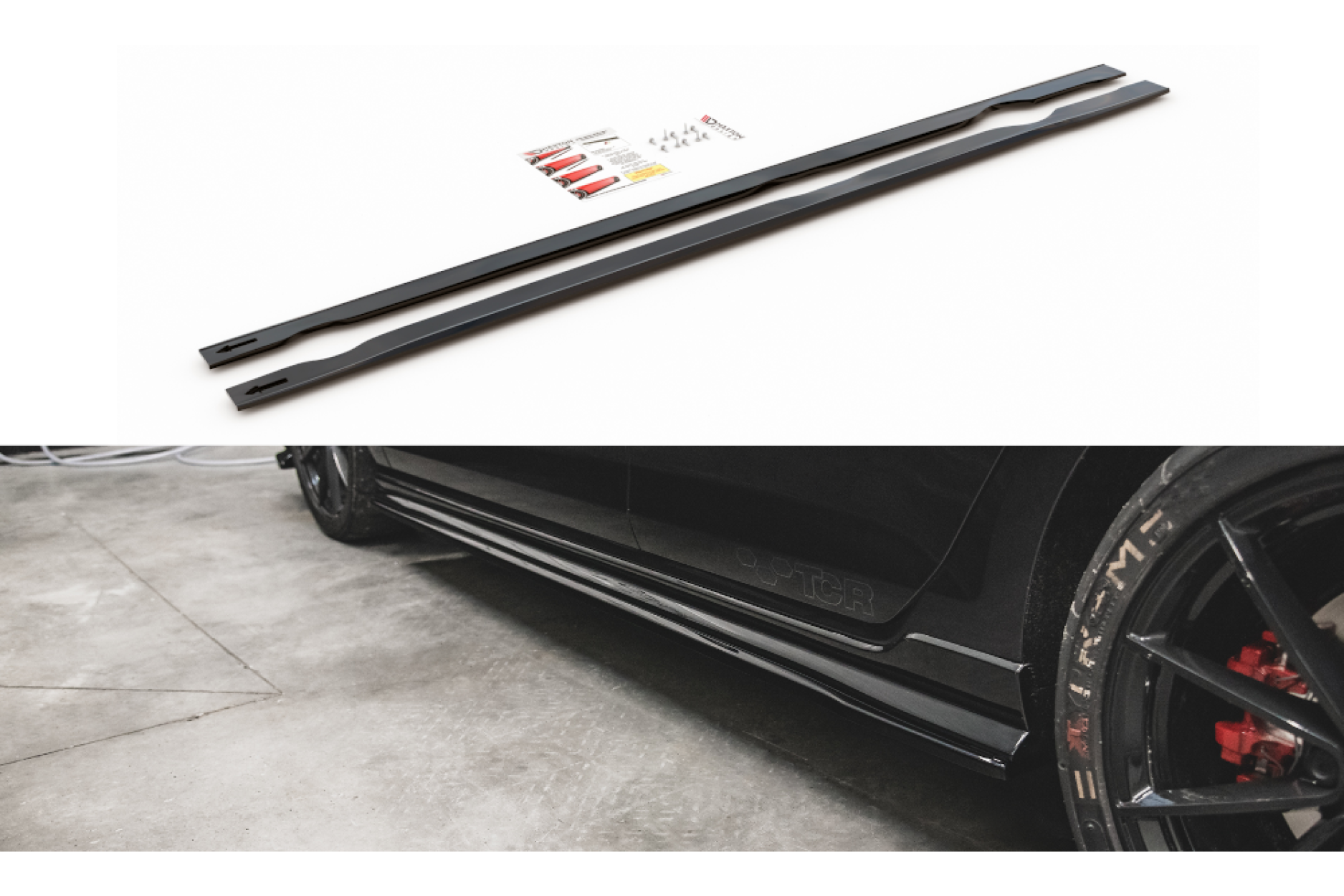 Maxtondesign Seitenschweller für Volkswagen Golf MK7|Golf 7 TCR schwarz hochglanz