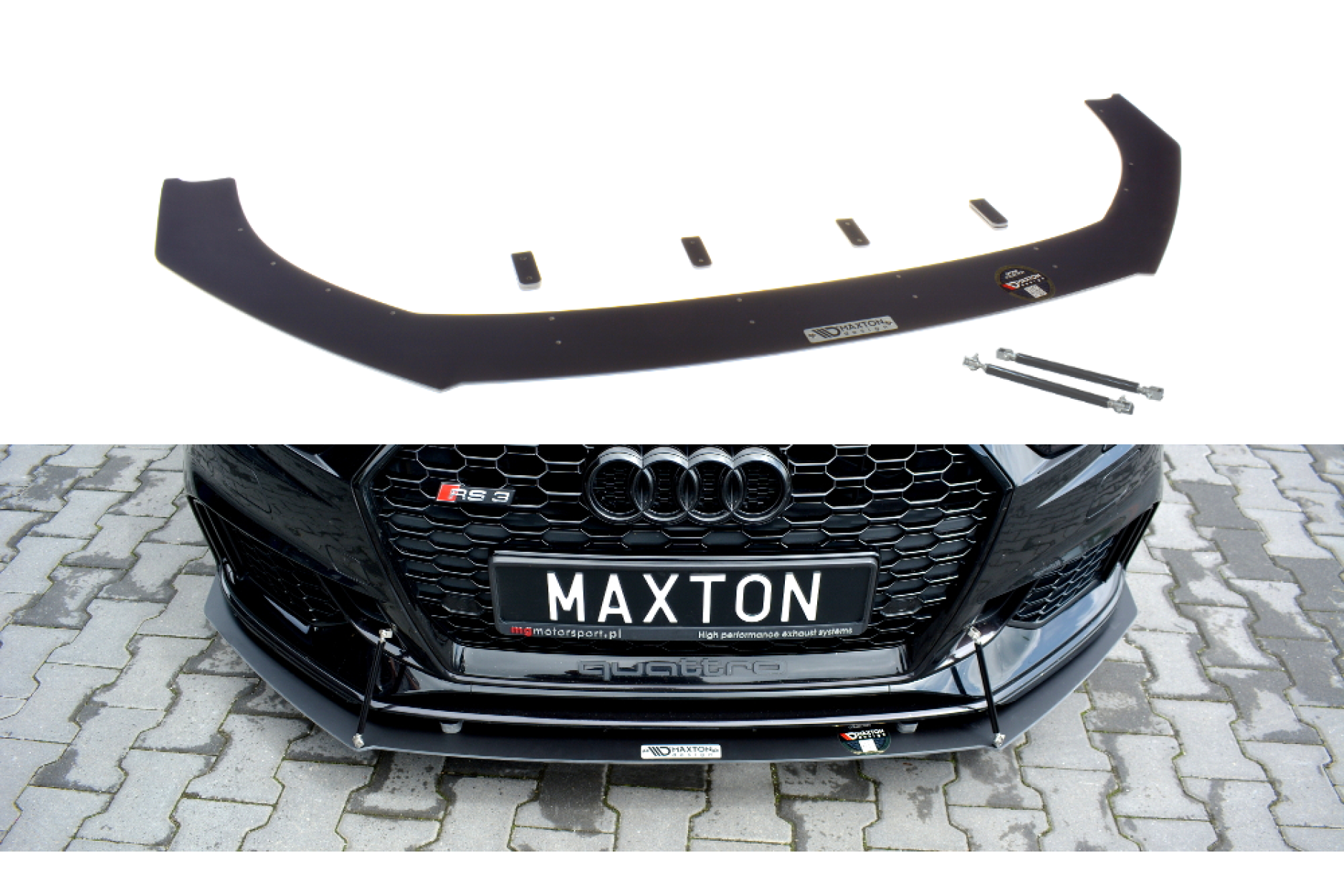 Maxtondesign Frontlippe V.1 für Audi RS3 8V.2 Facelift Racing schwarz