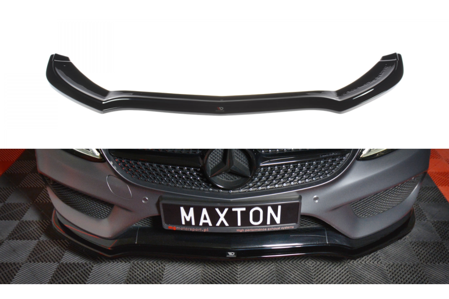 Maxtondesign Frontlippe V.1 für Mercedes Benz C-Klasse C205 AMG-Paket Coupe schwarz hochglanz