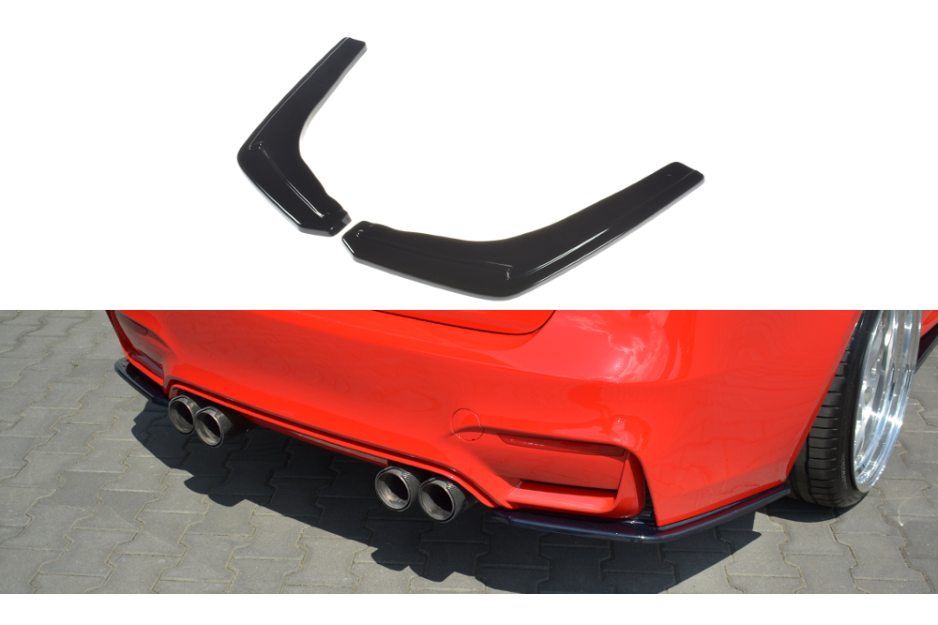 Maxtondesign Diffusor Erweiterung li/re V.1 für BMW 3er F80 M3 schwarz hochglanz