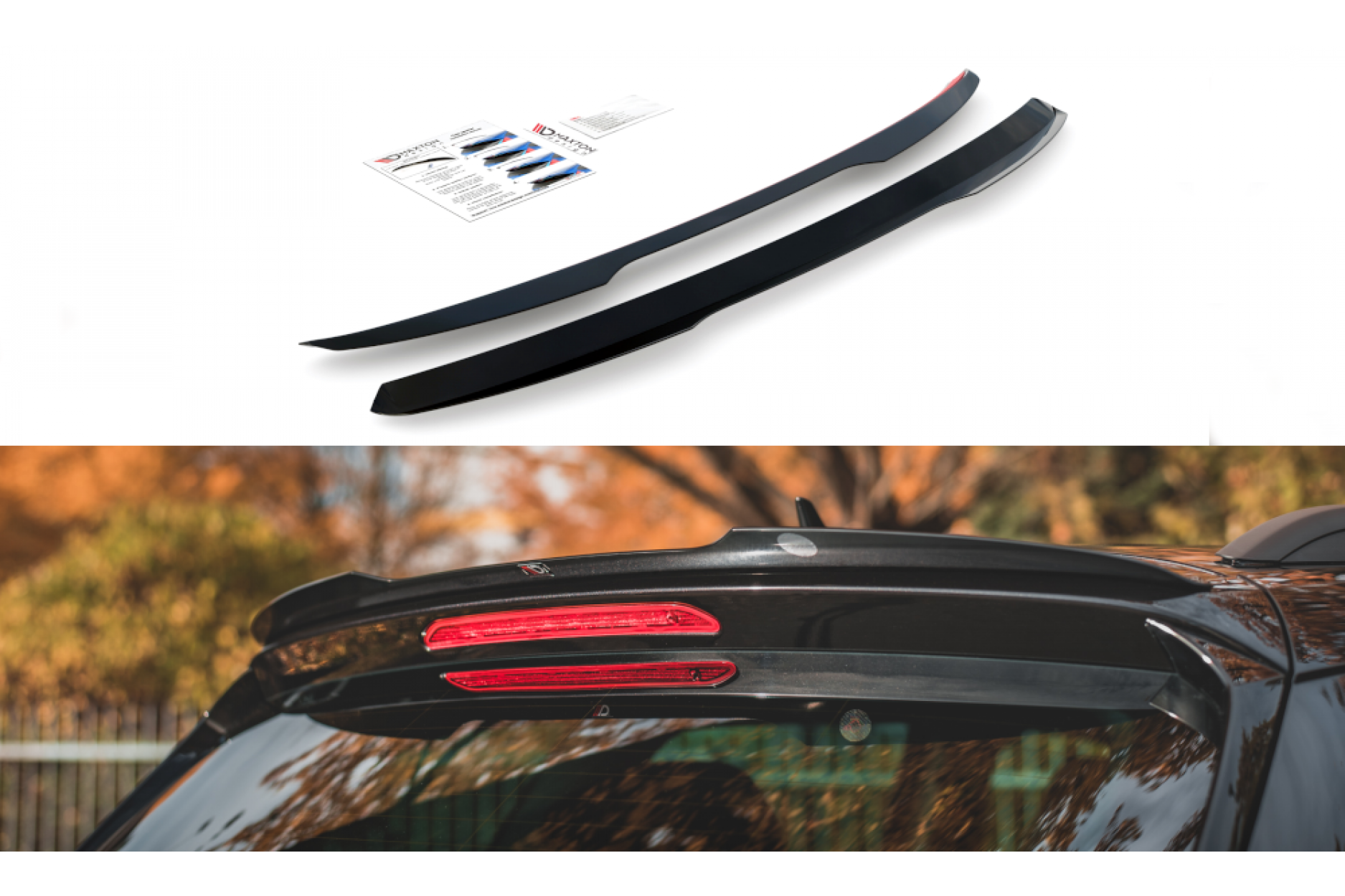 Maxtondesign Spoiler für Skoda Karoq MK1 Sportline Facelift schwarz hochglanz
