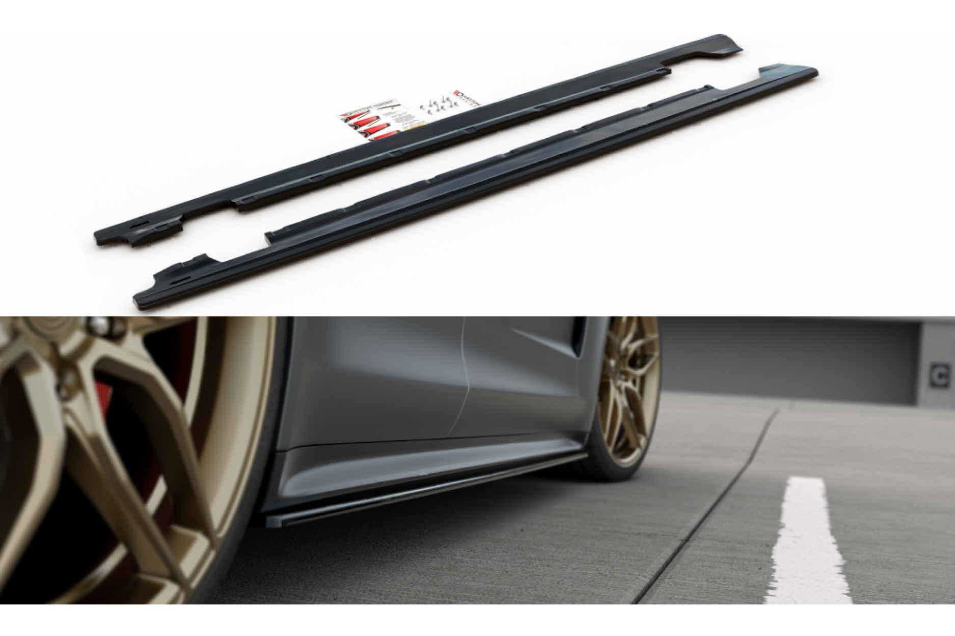 Maxtondesign Seitenschweller für Porsche Panamera 971 Turbo|GTS schwarz hochglanz