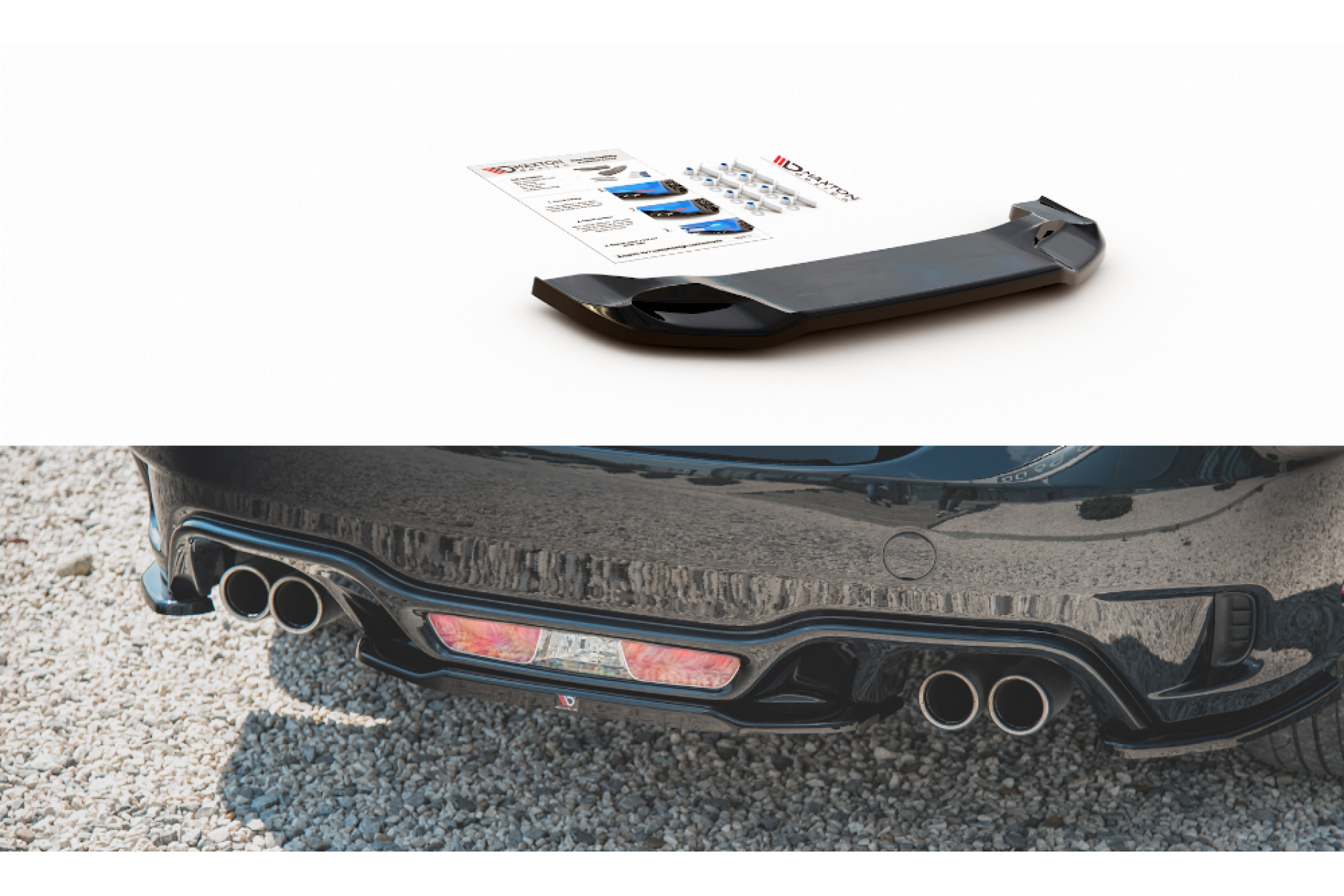 Maxtondesign Diffusor für Fiat 124 Spider Abarth schwarz hochglanz