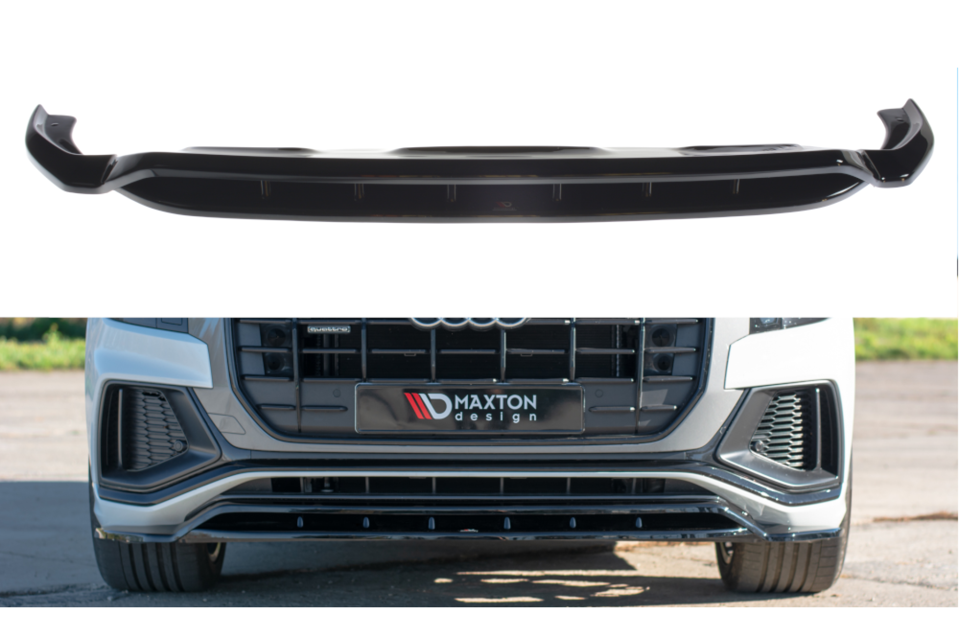 Maxtondesign Frontlippe für Audi Q8 MK1 S-Line schwarz hochglanz