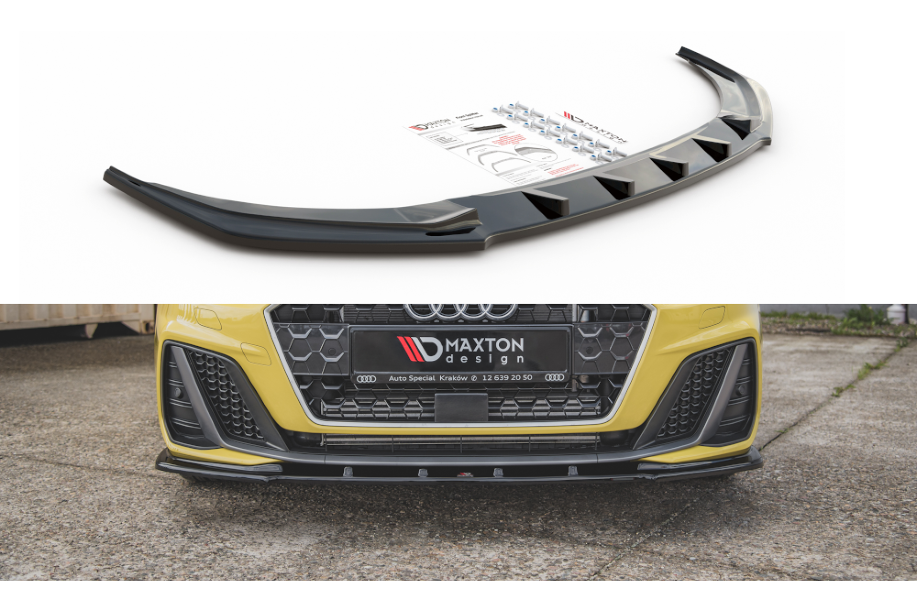 Maxtondesign Frontlippe V.1 für Audi A1 GB S-Line schwarz hochglanz