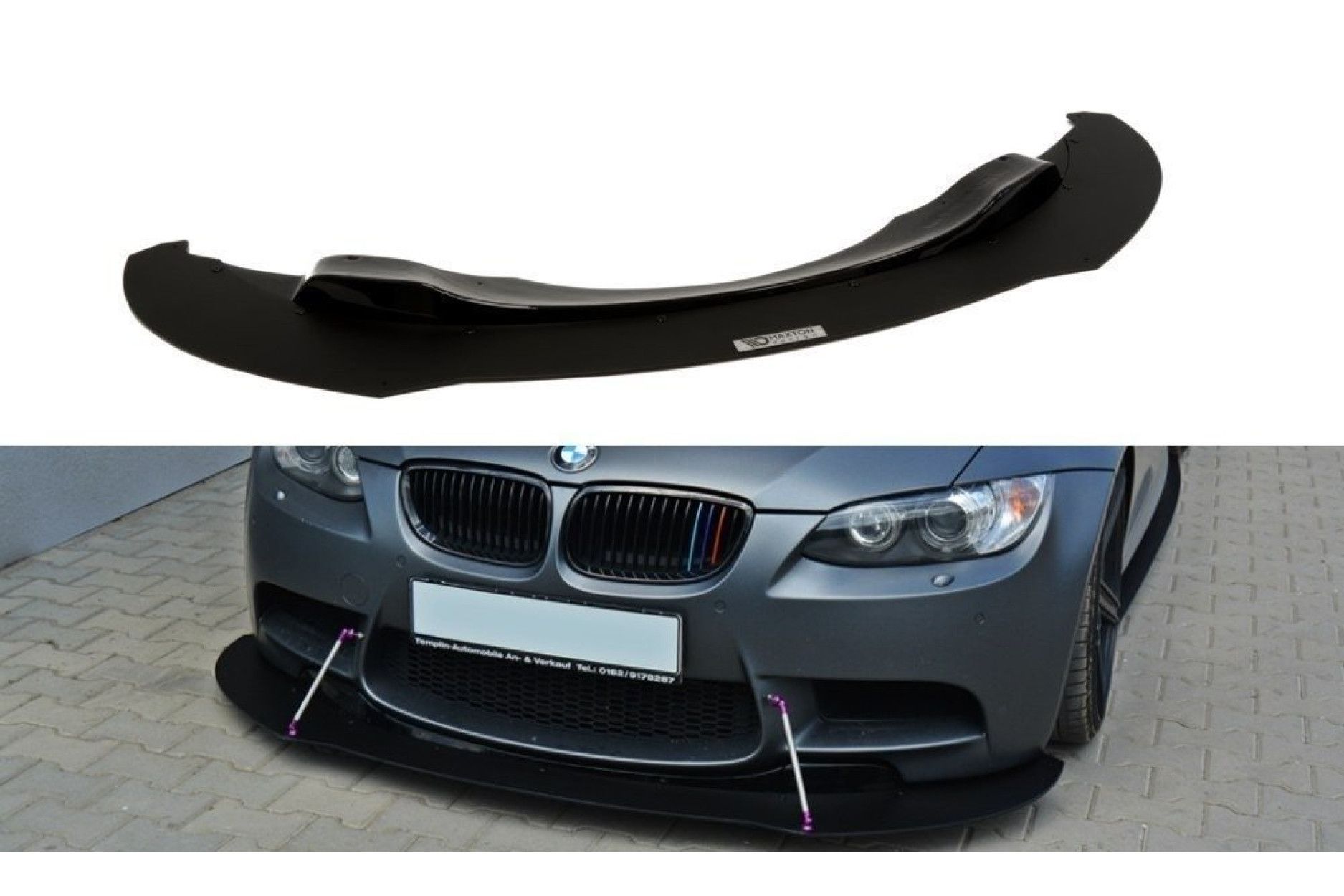 Maxtondesign Frontlippe für BMW 3er E92|E93 M3 Vorfacelift Racing schwarz plastik rau