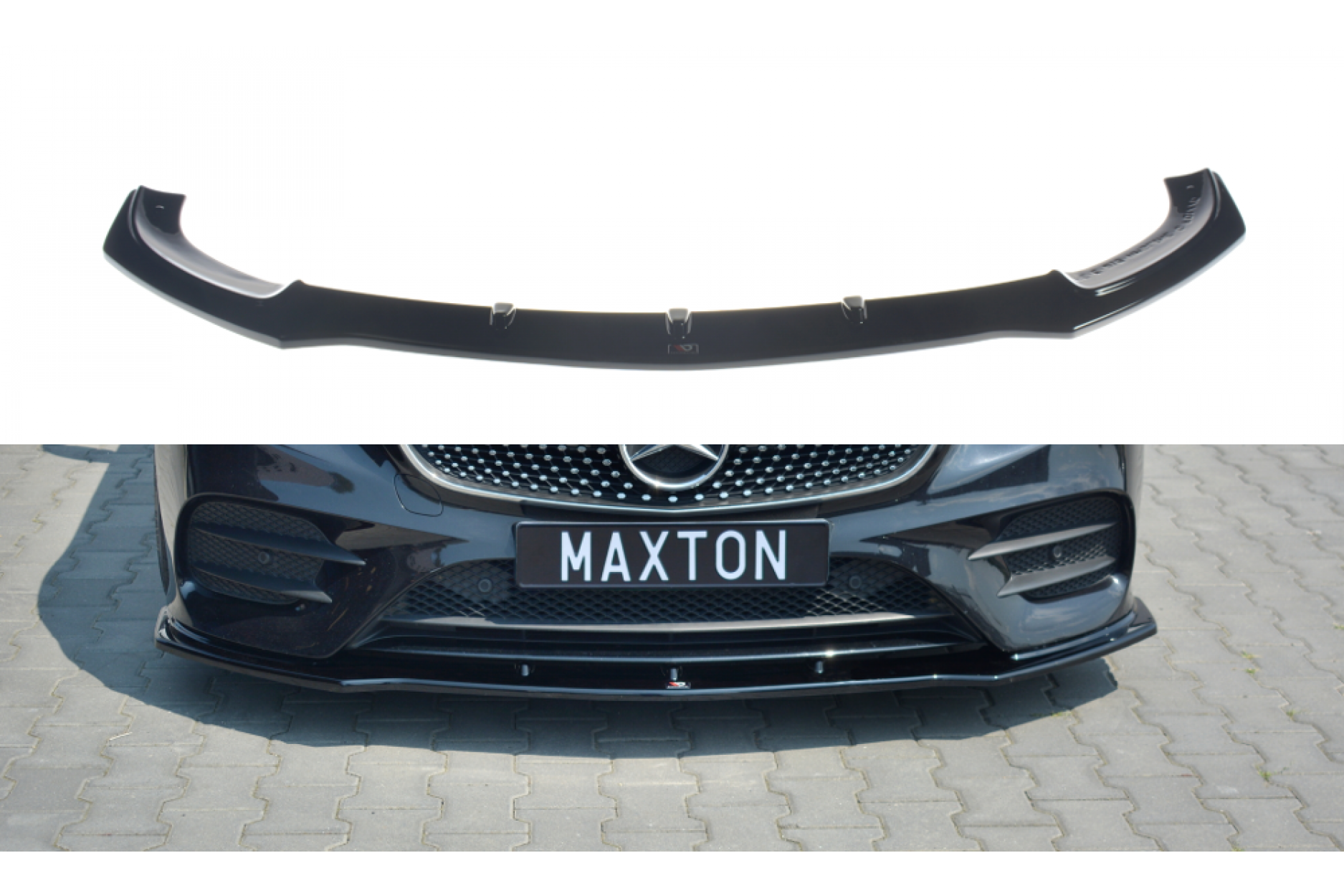 Maxtondesign Frontlippe V.1 für Mercedes Benz E-Klasse C238 AMG-Paket Coupe schwarz hochglanz