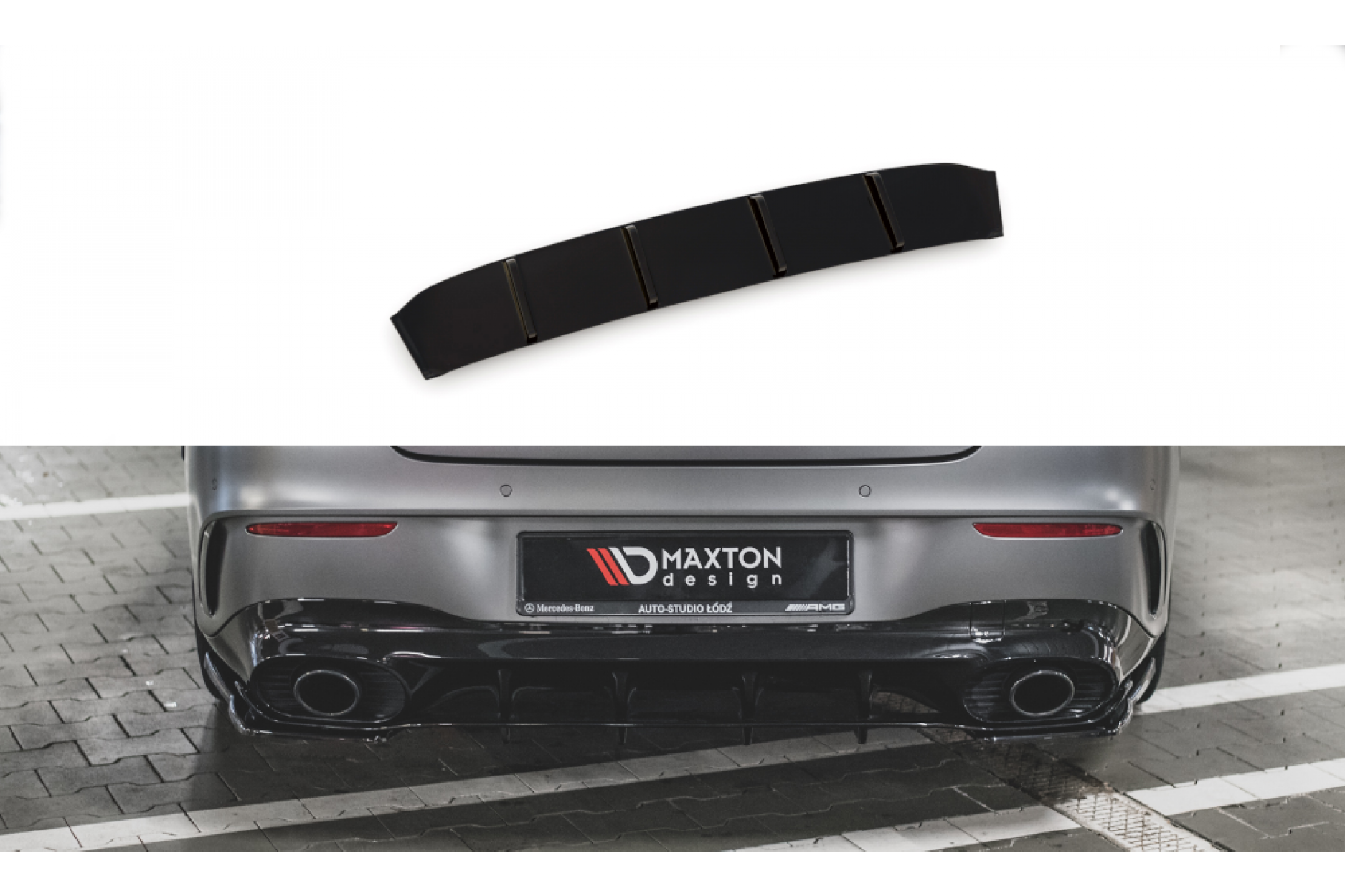 Maxtondesign Diffusor für Mercedes Benz CLA-Klasse C118 A35 AMG schwarz hochglanz