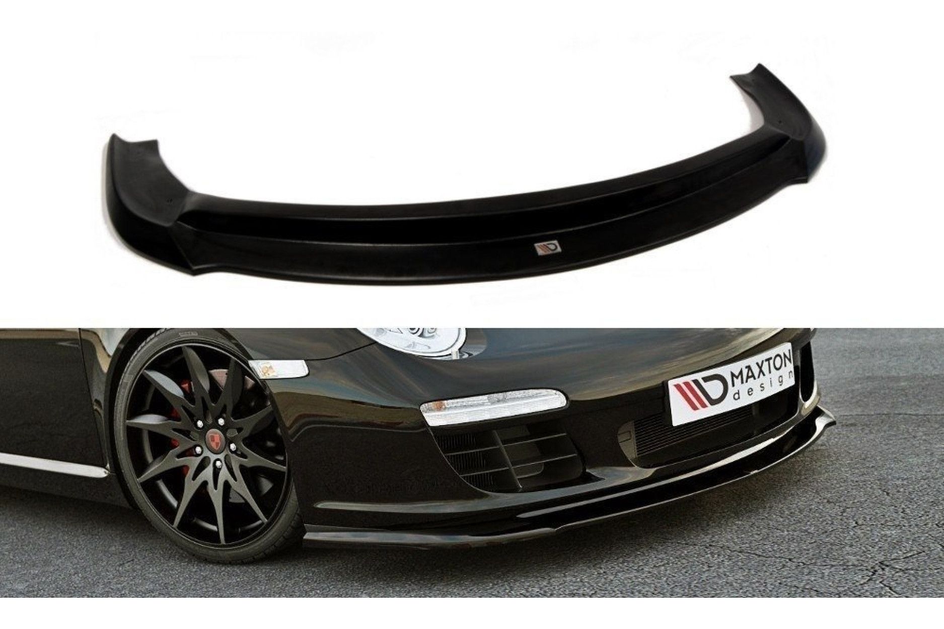 Maxtondesign Frontlippe für Porsche 911er 997.2 Carrera Facelift schwarz hochglanz