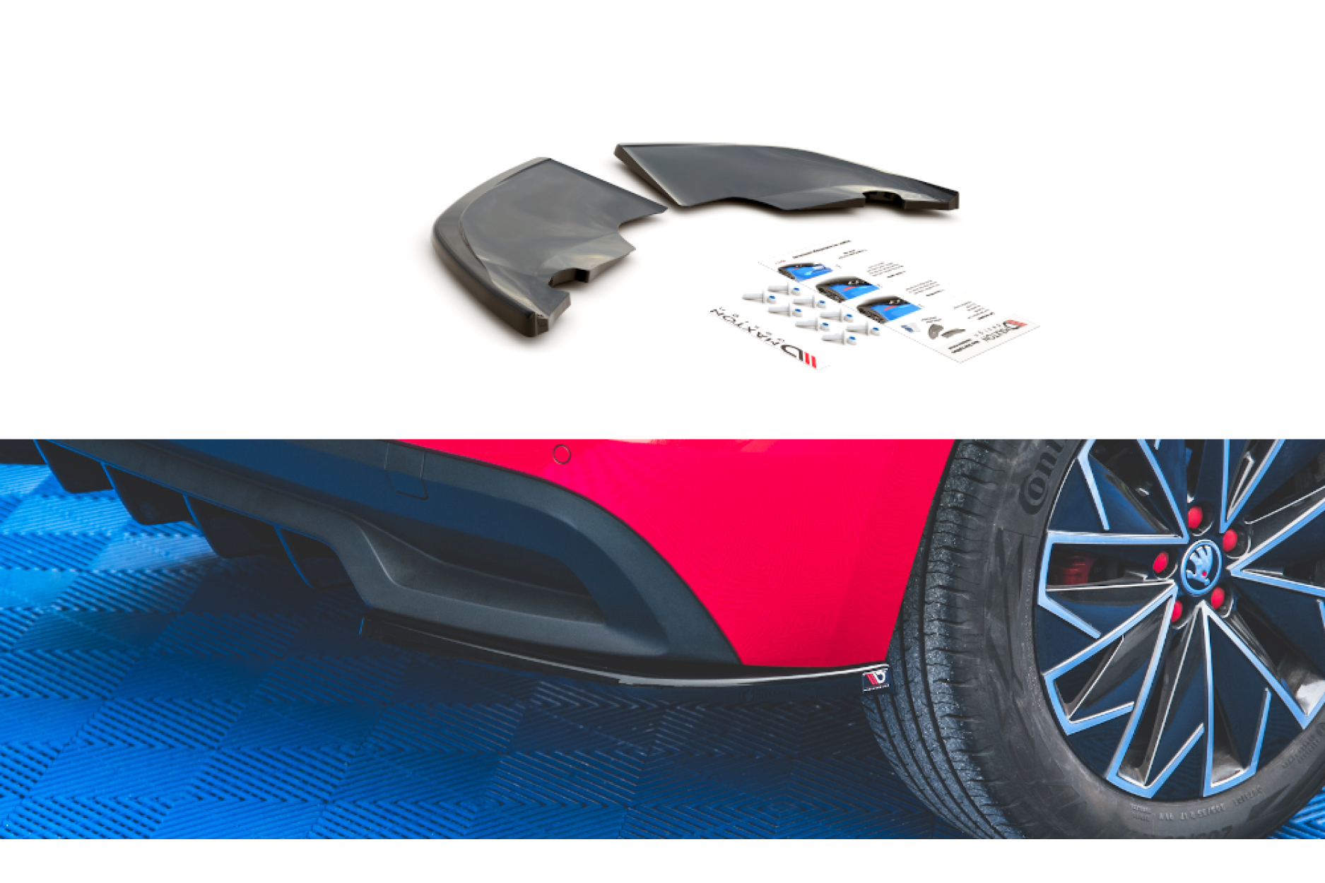 Maxtondesign Diffusor Erweiterung li/re für Skoda Kamiq schwarz hochglanz