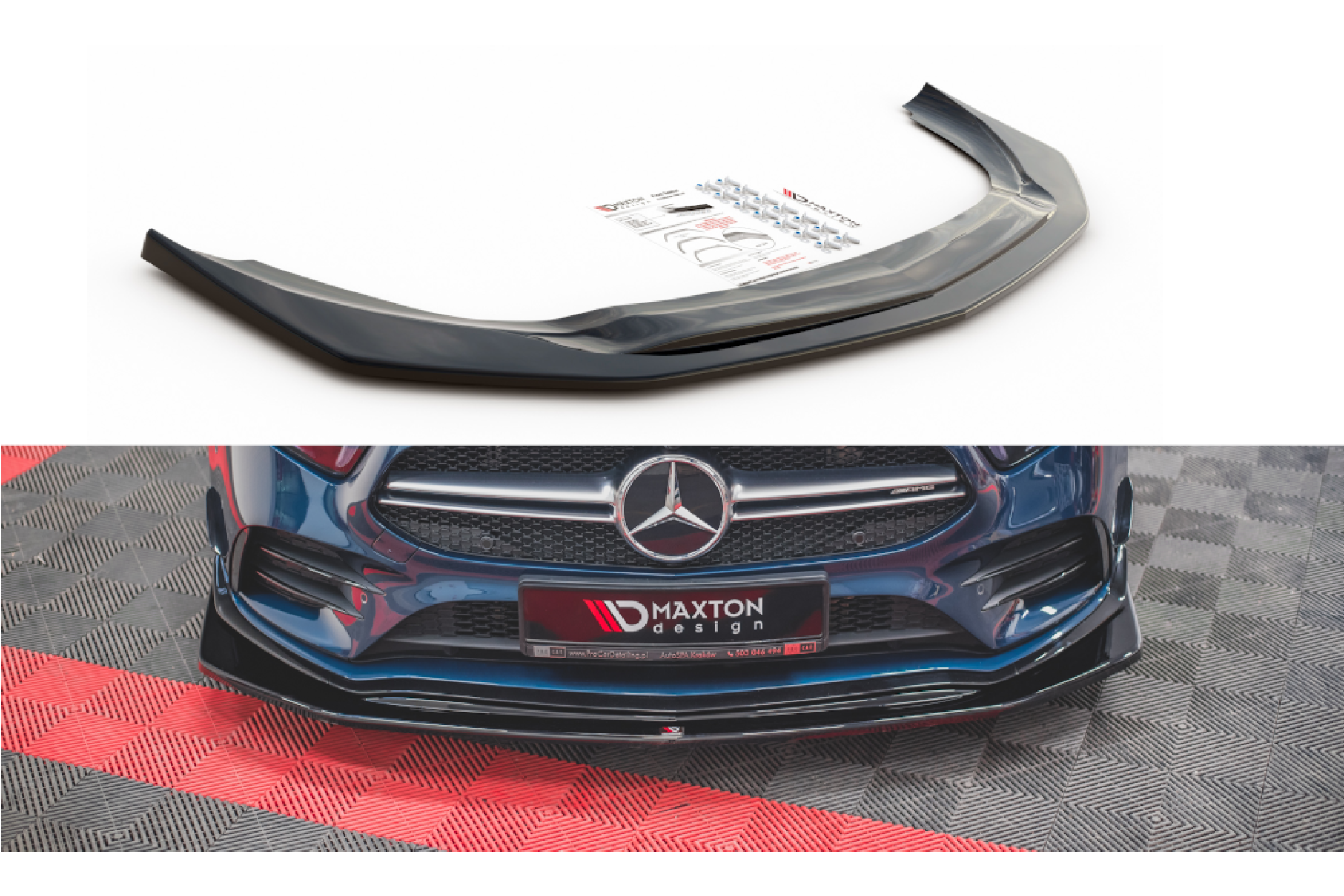 Maxtondesign Frontlippe V.3 für Mercedes Benz A-Klasse W177 A35 AMG schwarz hochglanz