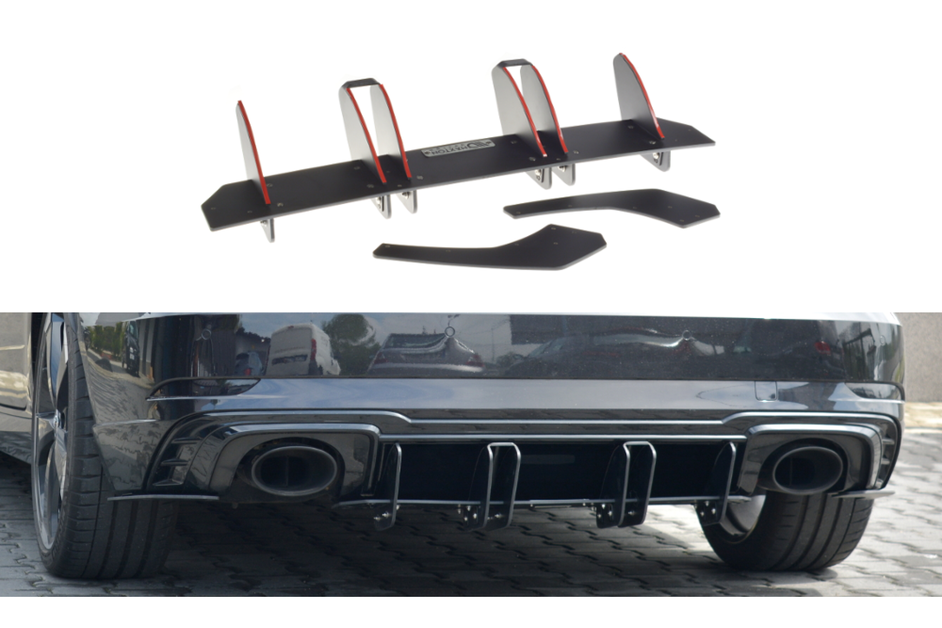 Maxtondesign Diffusor für Audi RS3 8V.2 Facelift Racing schwarz