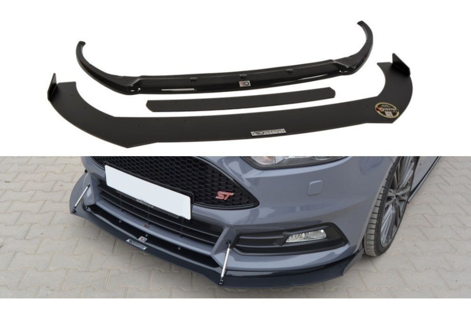 Maxtondesign Frontlippe für Ford Focus MK3 ST Racing schwarz hochglanz