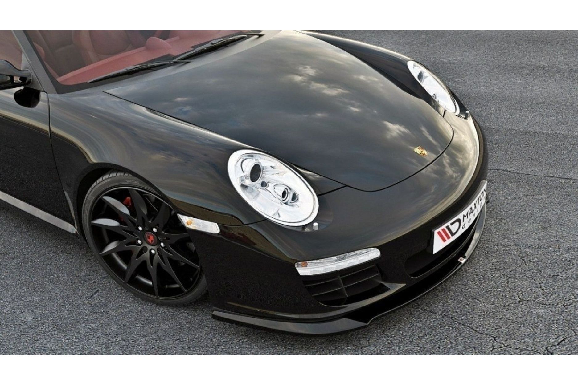 Maxtondesign Frontlippe für Porsche 911er 997.2 Carrera Facelift schwarz hochglanz (2) 