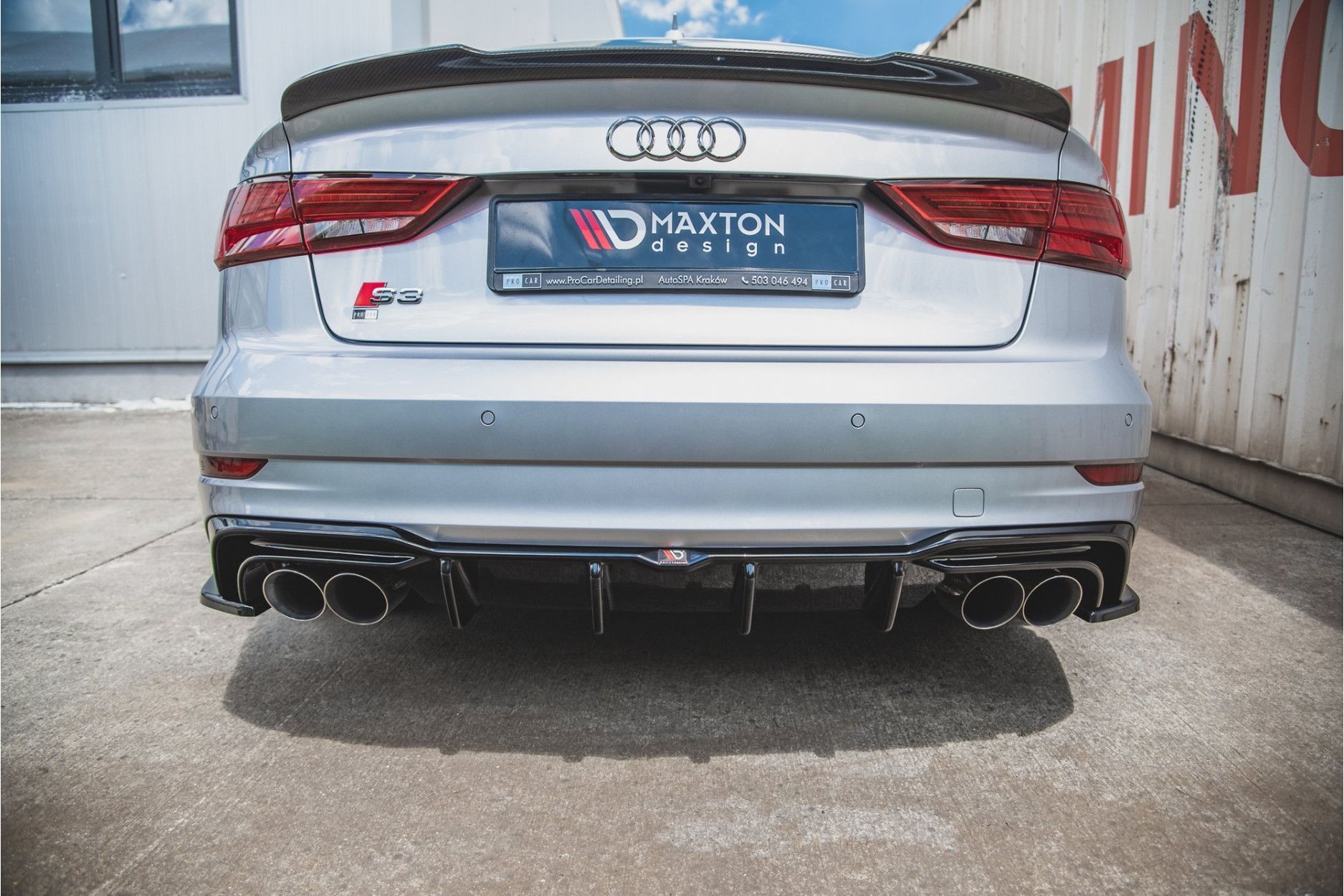 Maxtondesign Diffusor für Audi S3 8V.2 Limousine Facelift schwarz hochglanz (2) 