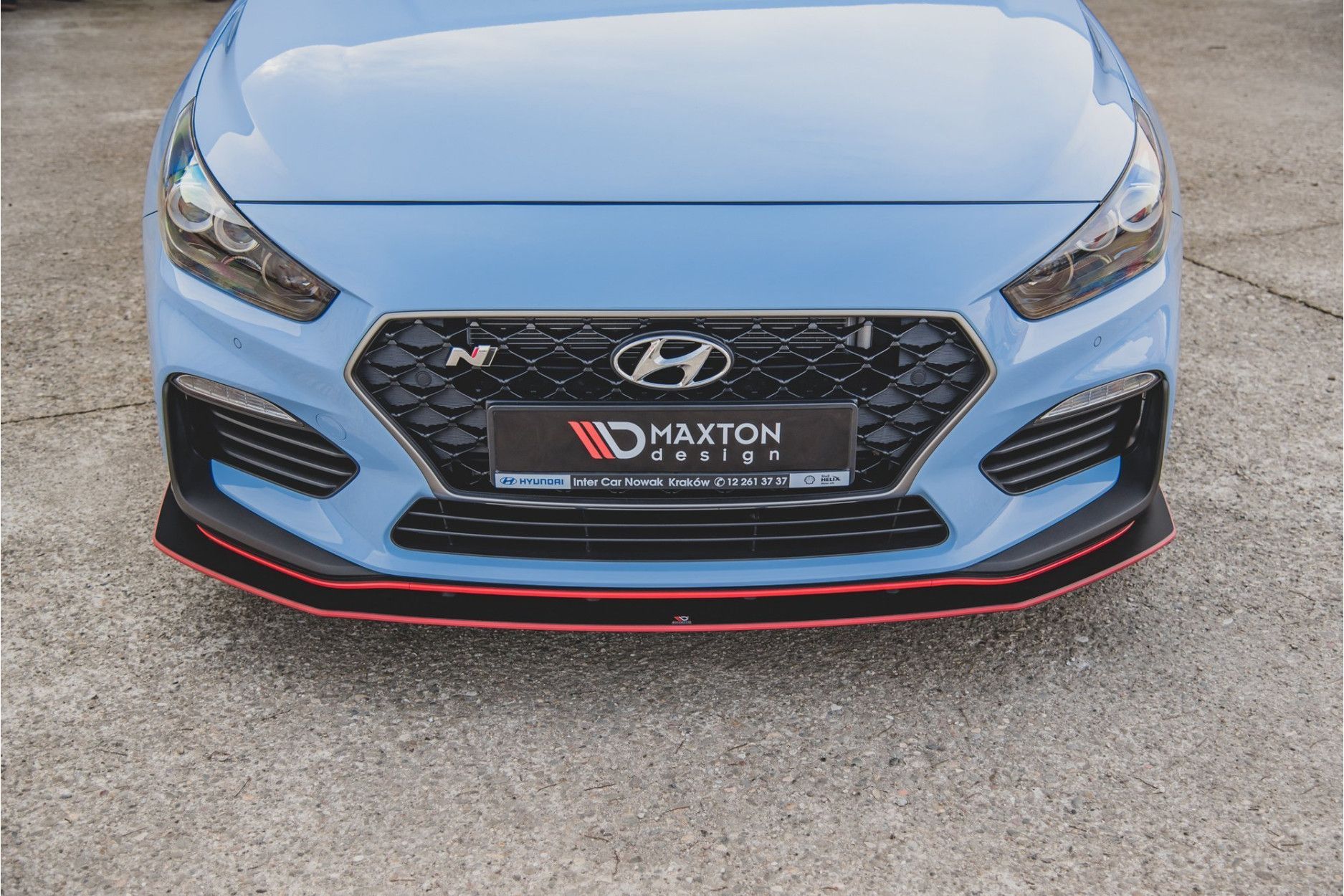 Maxtondesign Frontlippe für Hyundai I30N MK3 Schrägheck Racing schwarz  hochglanz - rot - buy online at CFD