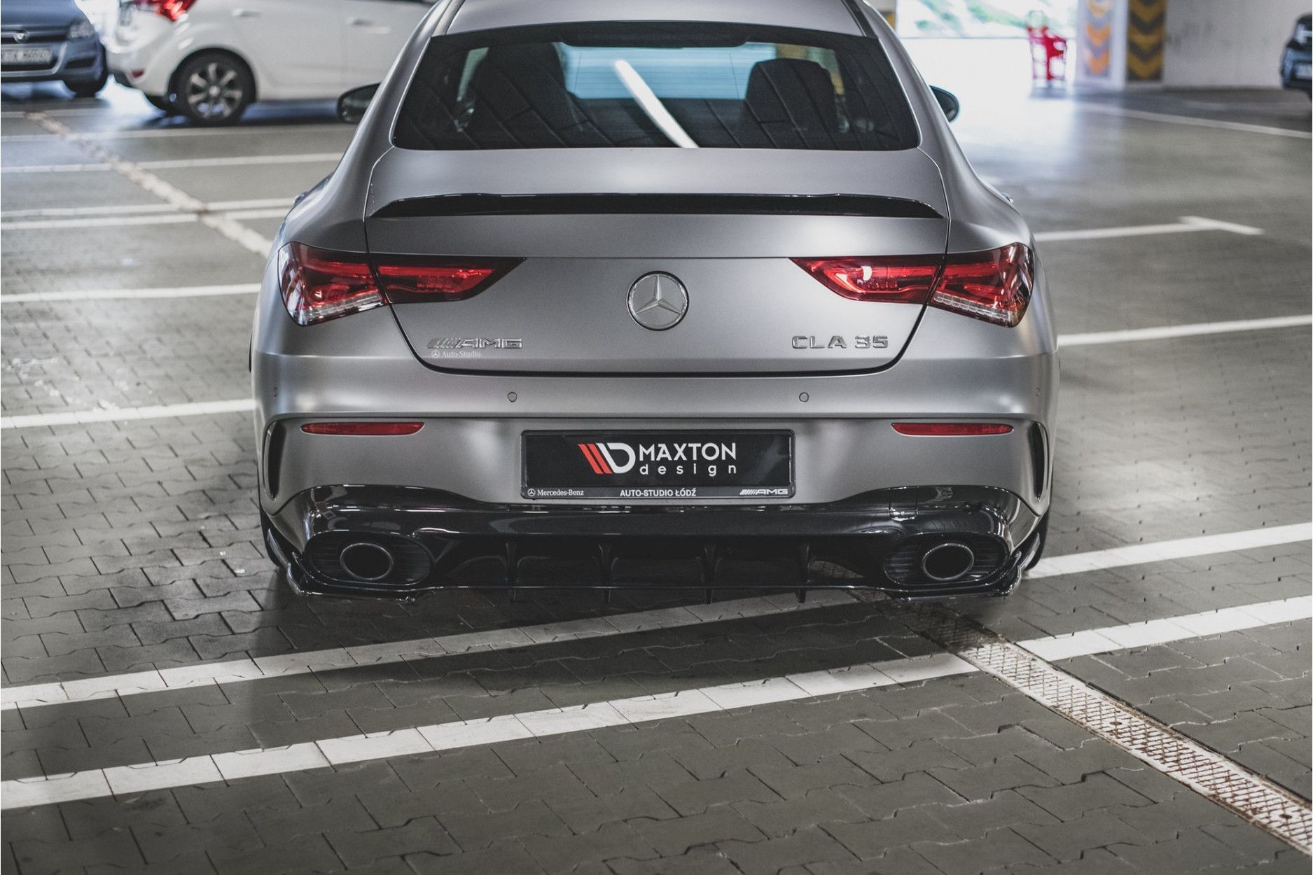 Maxtondesign Diffusor für Mercedes Benz CLA-Klasse C118 A35 AMG schwarz hochglanz (3) 