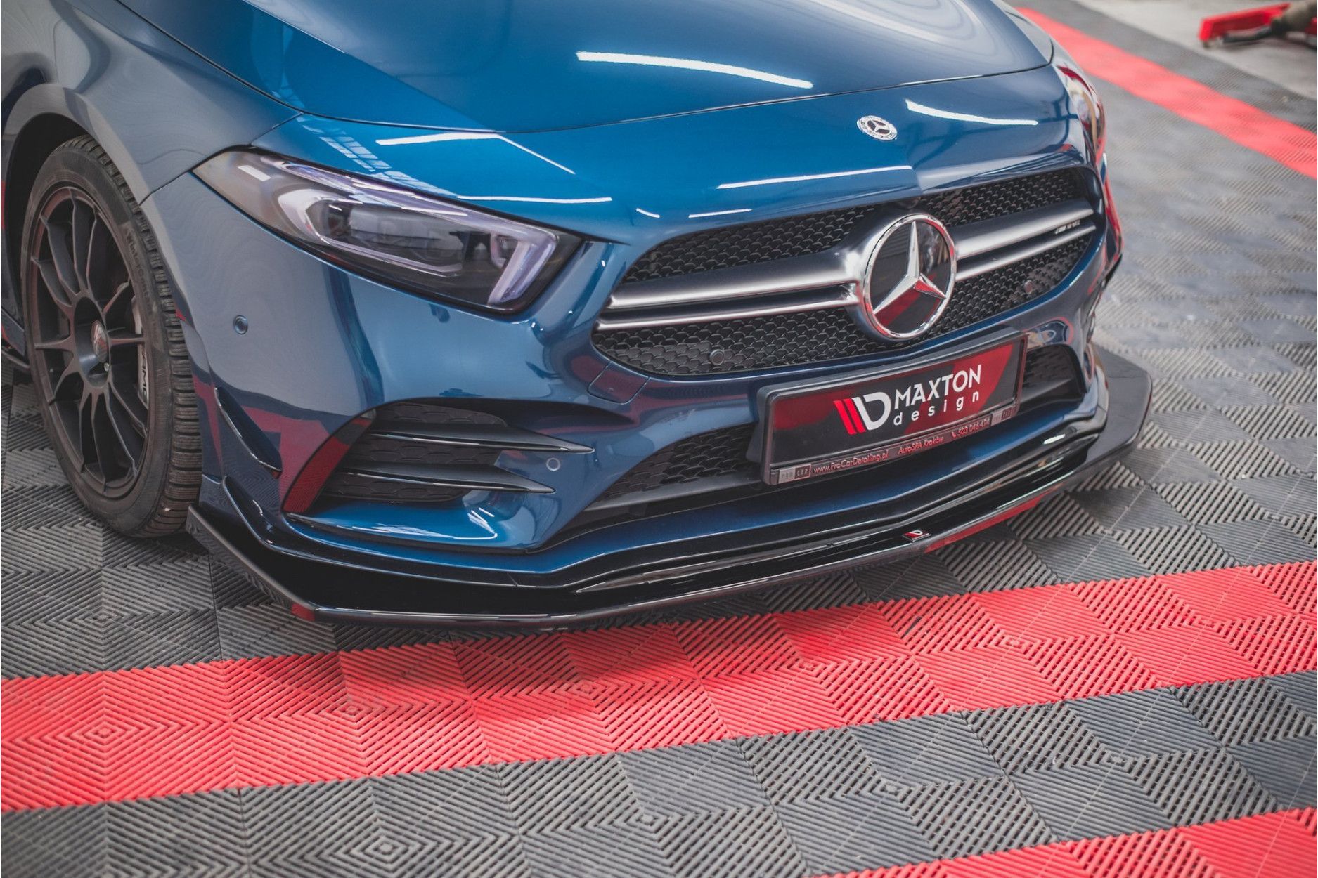Maxtondesign Frontlippe V.3 für Mercedes Benz A-Klasse W177 A35 AMG schwarz hochglanz (4) 