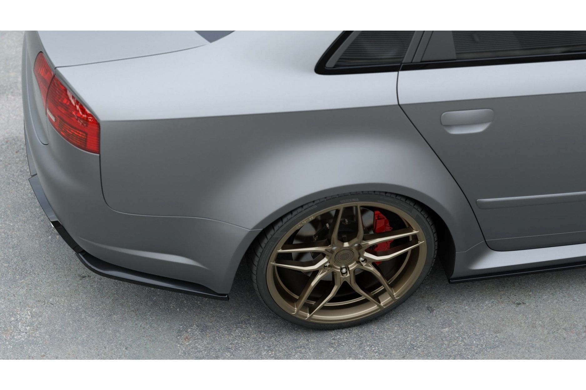 Maxtondesign Diffusor Erweiterung li/re für Audi RS4 B7 Limousine schwarz hochglanz (5) 