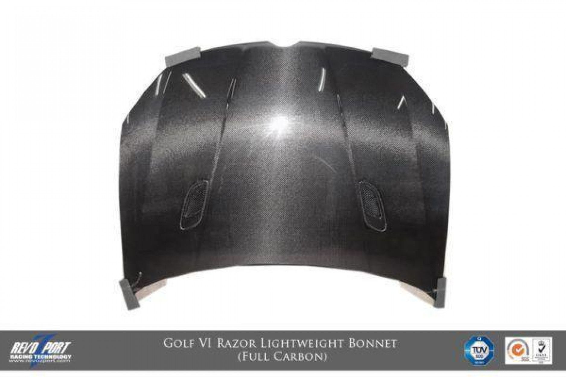 RevoZport Carbon hood for Volkswagen Golf MK6|Golf 6 R "Razor" with vents (5) 