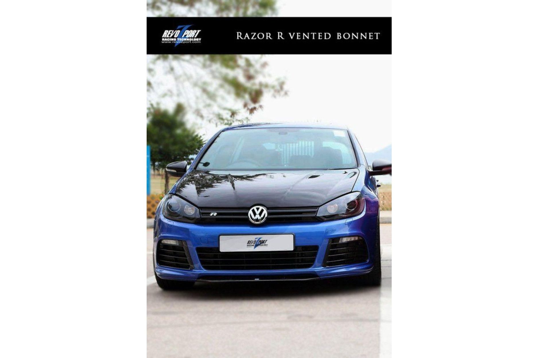 RevoZport Carbon hood for Volkswagen Golf MK6|Golf 6 R "Razor" with vents (7) 