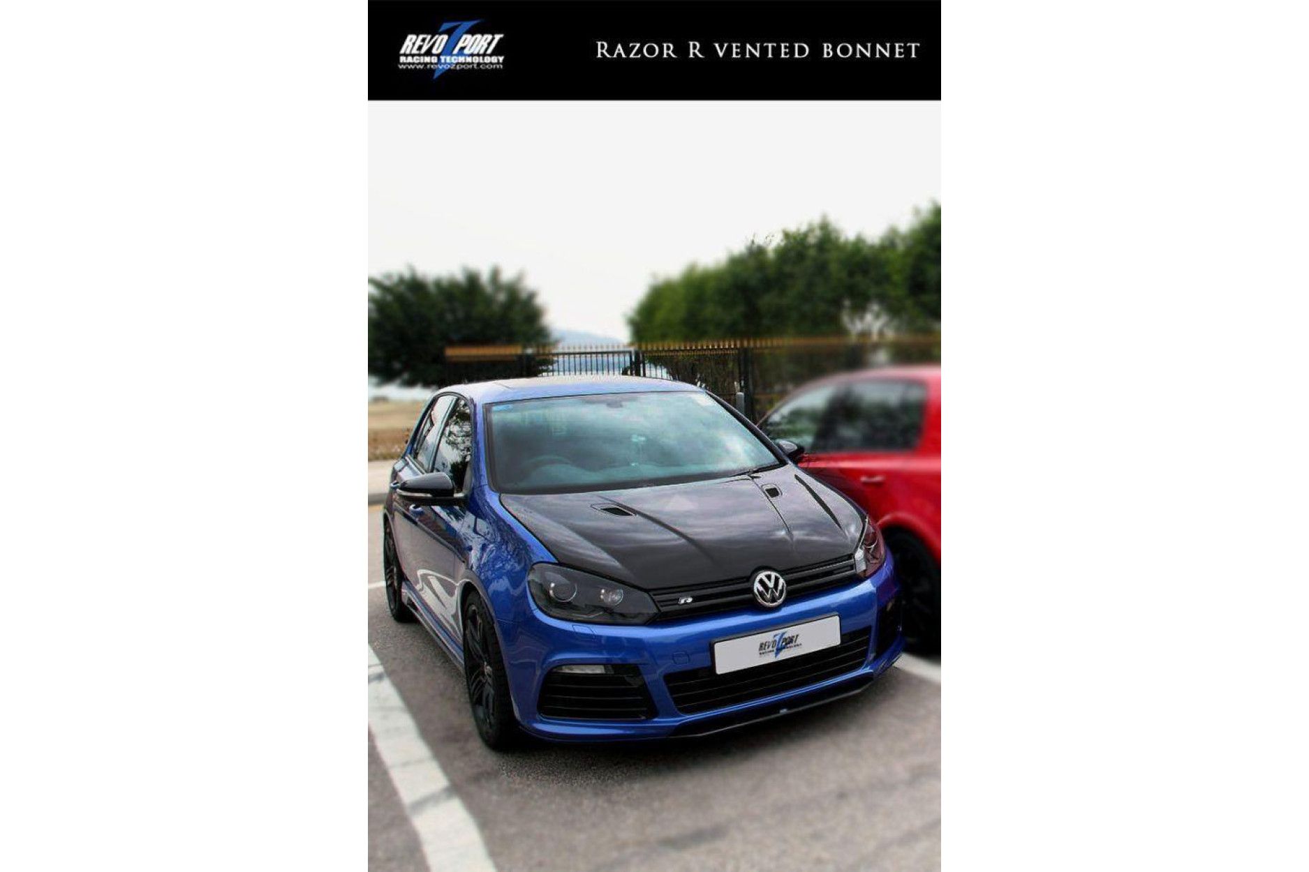 RevoZport Carbon hood for Volkswagen Golf MK6|Golf 6 R "Razor" with vents (8) 