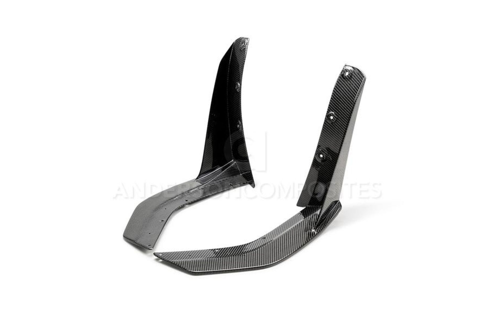 Anderson Composites Carbon Fiber Splitter Wickers fitting forD SHELBY GT500 2020 Style GT500 (7) 