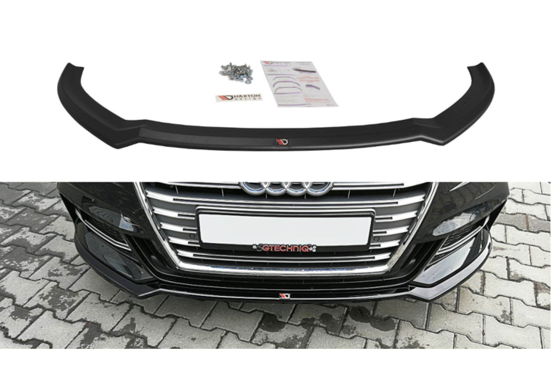 Maxton Design ABS Frontlippe V.2 für Audi A3 8V S3|RS3 Facelift schwarz hochglanz