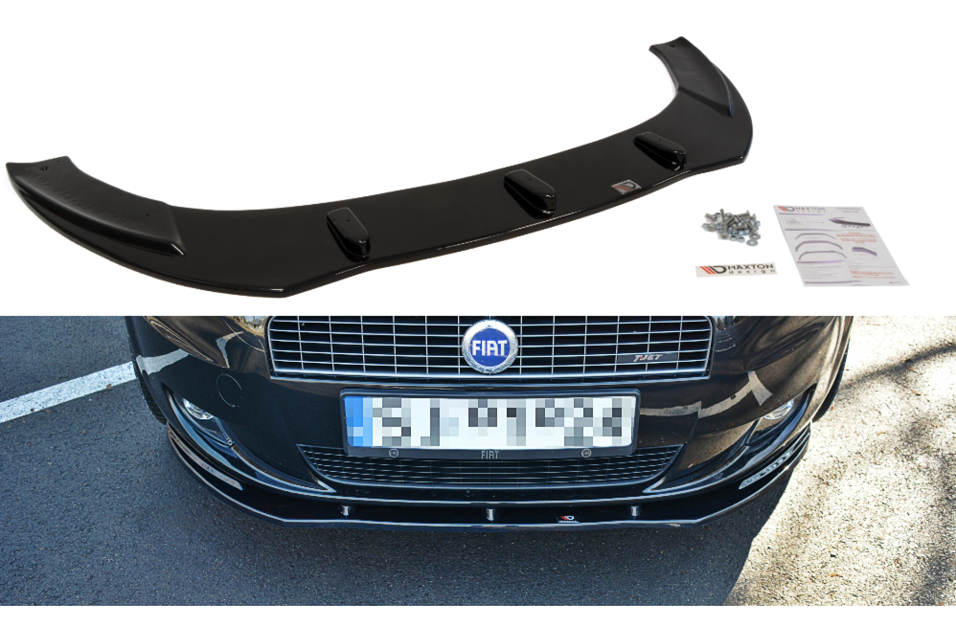 Maxton Design ABS Frontlippe für Fiat Grande Punto Grande Punto schwarz hochglanz