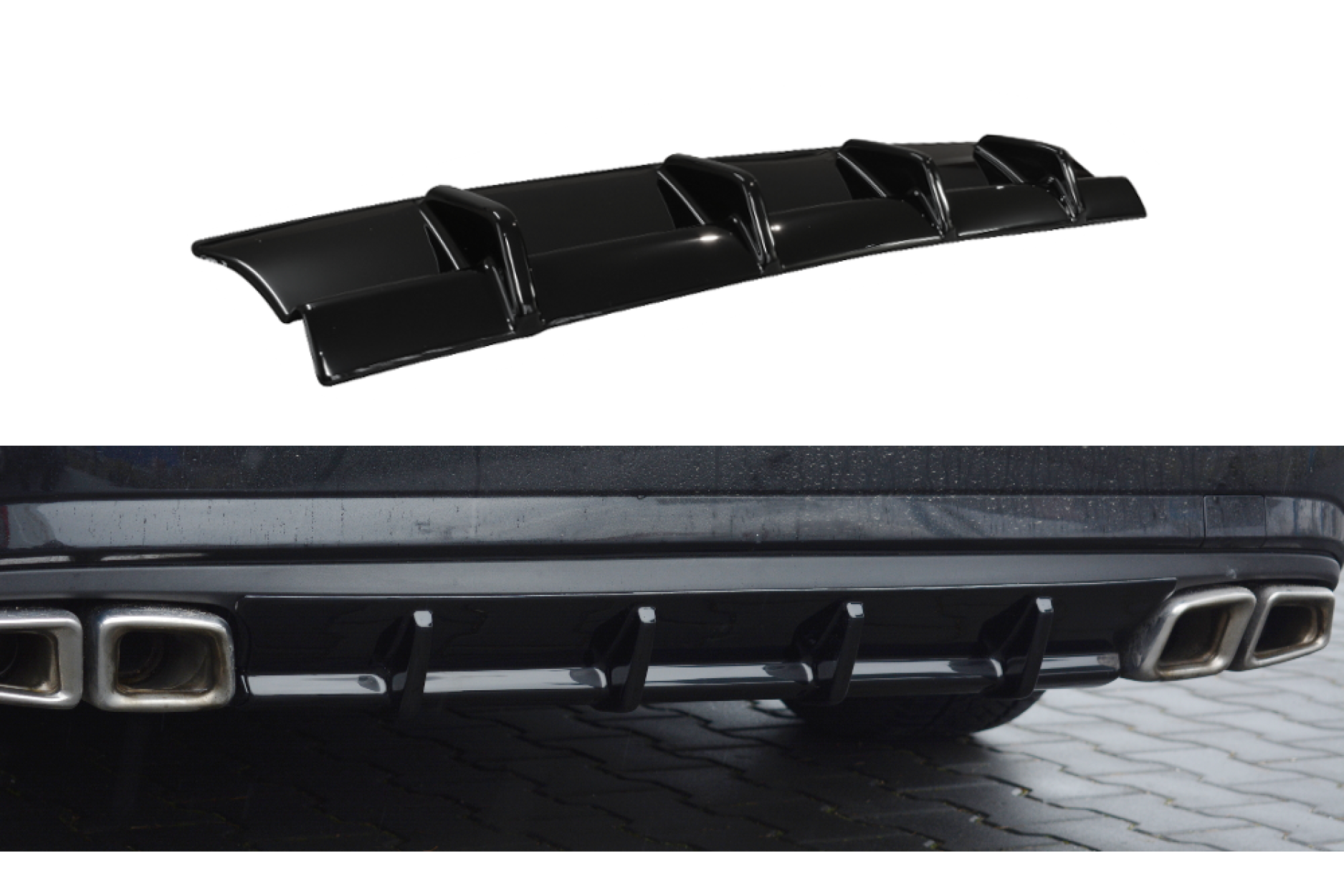 Maxton Design ABS Diffusor für Mercedes Benz E-Klasse W212 AMG AMG Paket schwarz hochglanz