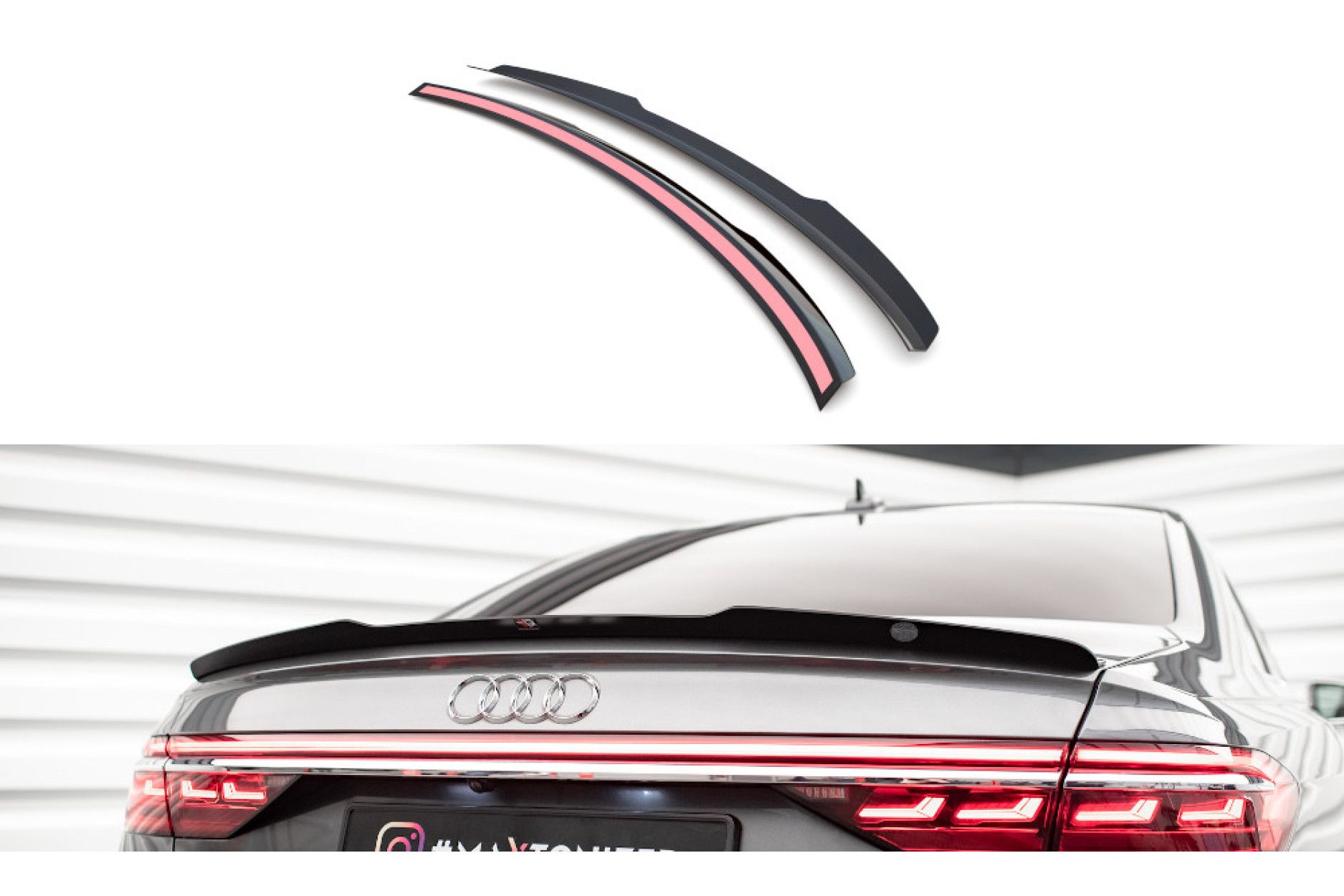 Maxton Design ABS Spoiler Aufsatz für Fiat 500 Abarth MK1 schwarz hochglanz (3) 