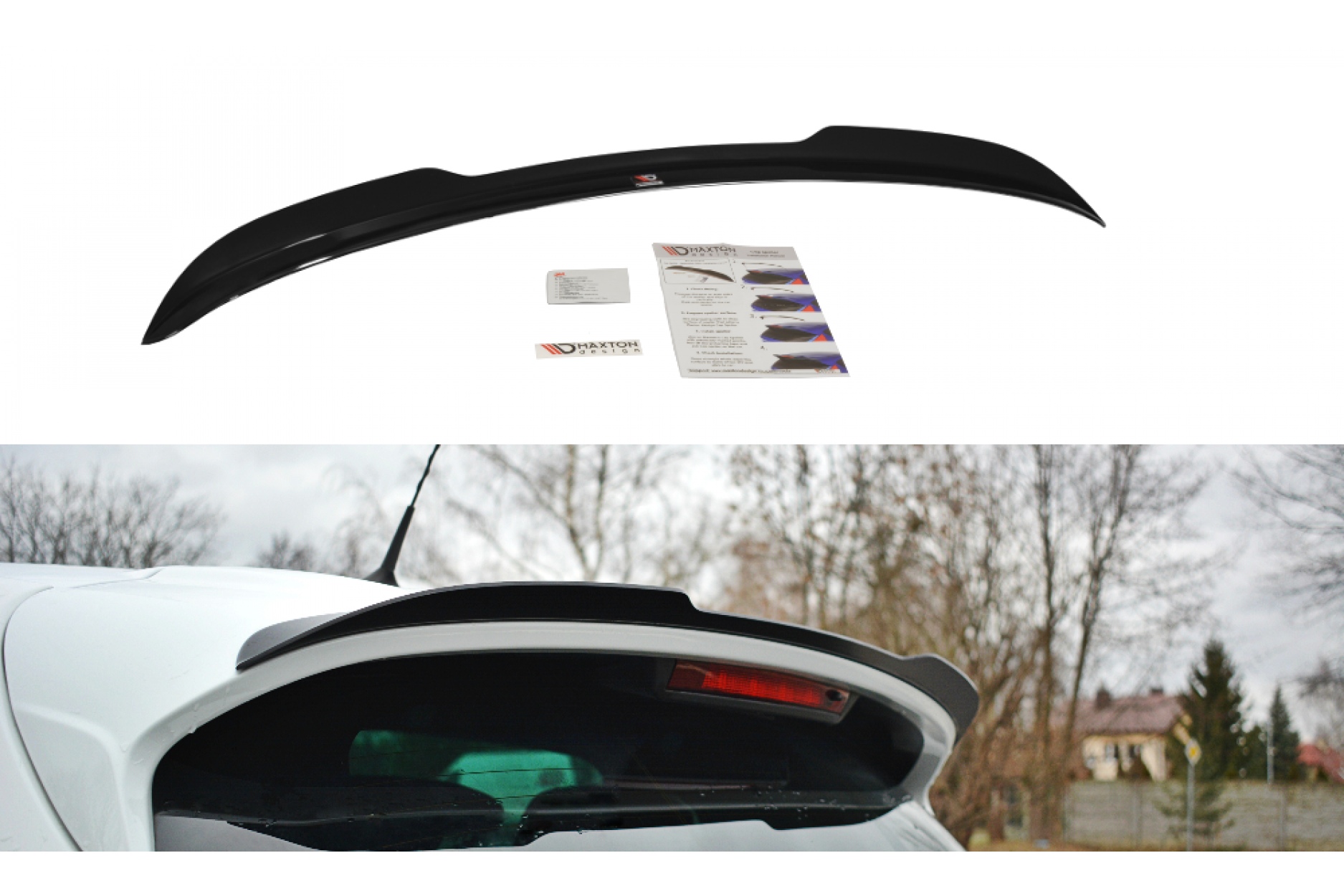 Maxton Design ABS Spoiler Aufsatz für Renault Clio MK4 RS schwarz hochglanz