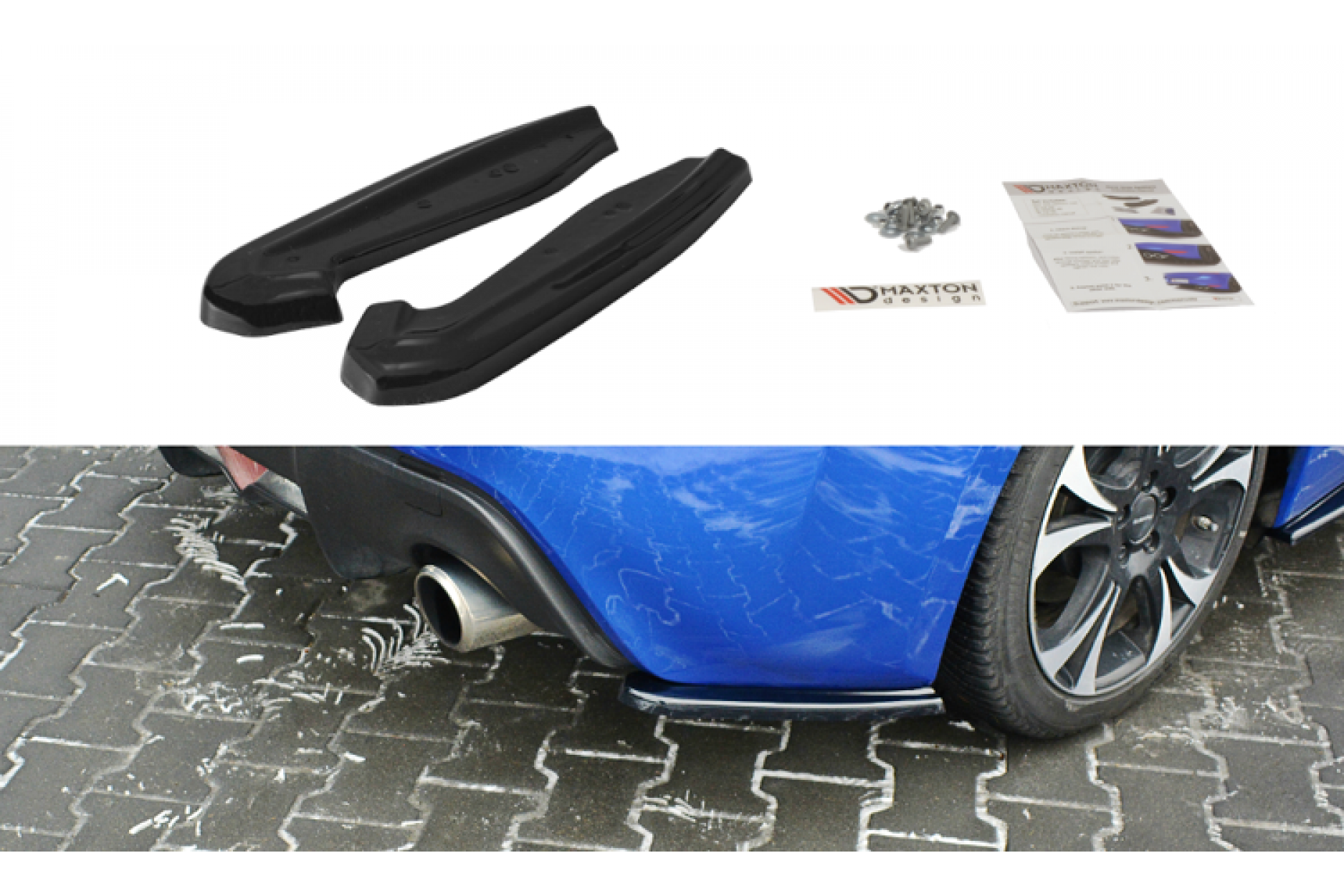 Maxton Design ABS Diffusor Seiten Eerwiterungen Flaps für Subaru BRZ MK1 Facelift schwarz hochglanz