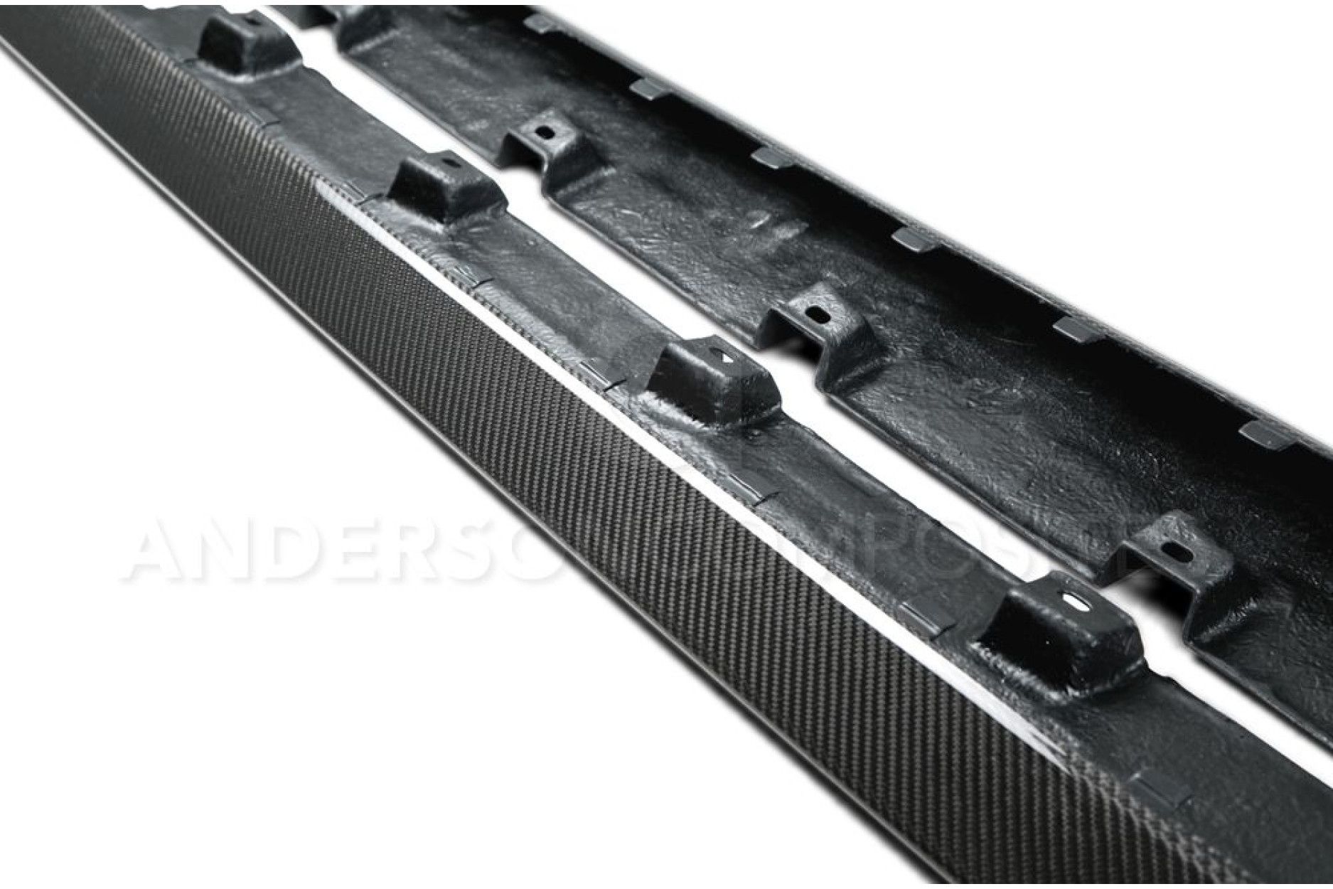 Anderson Composites Type-OE carbon fiber side rocker panel splitter for 2015-2019 Ford Mustang (2) 