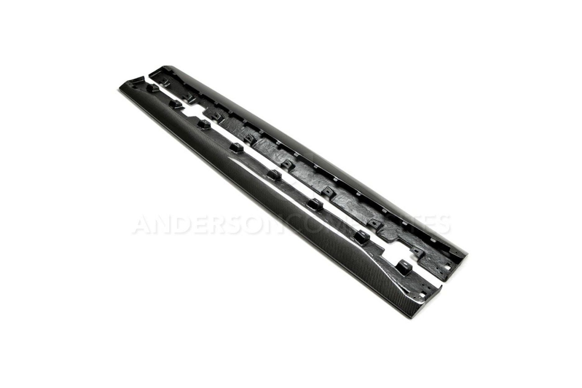 Anderson Composites Type-AR carbon fiber side rocker panel splitter for 2015-2019 Ford Mustang