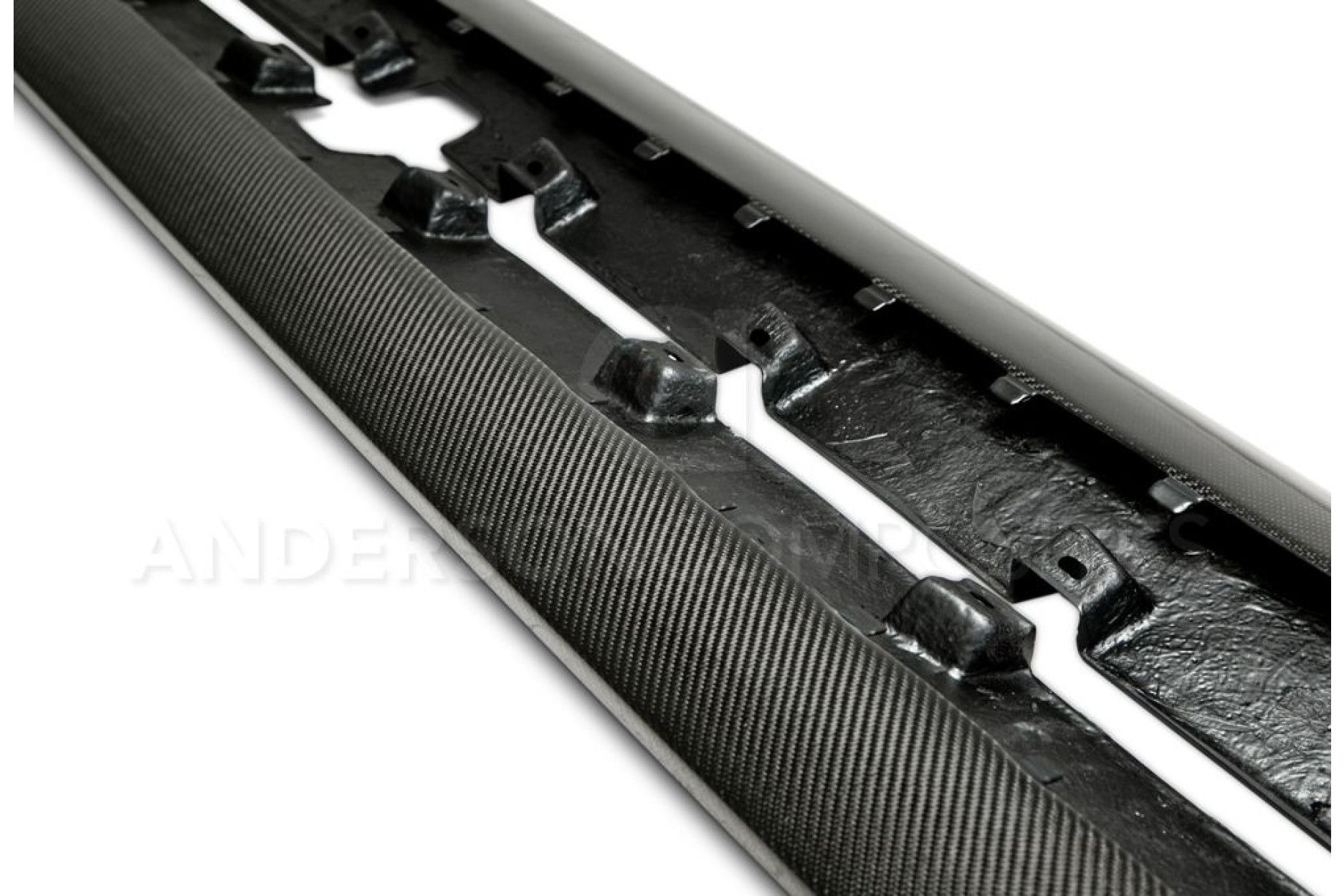 Anderson Composites Type-AR carbon fiber side rocker panel splitter for 2015-2019 Ford Mustang (2) 