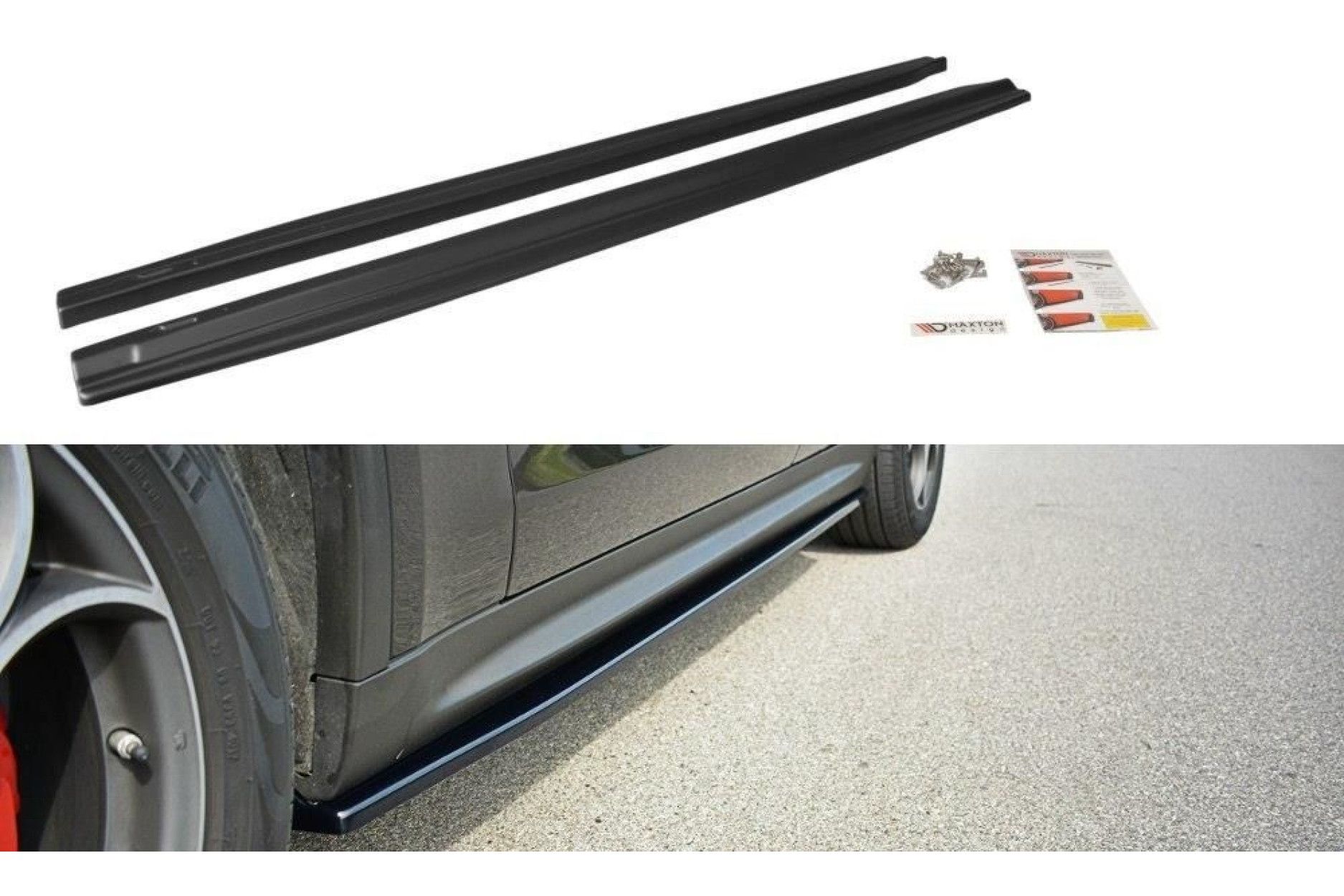 Maxton Design ABS Seitenschweller für Alfa Romeo Stelvio schwarz hochglanz