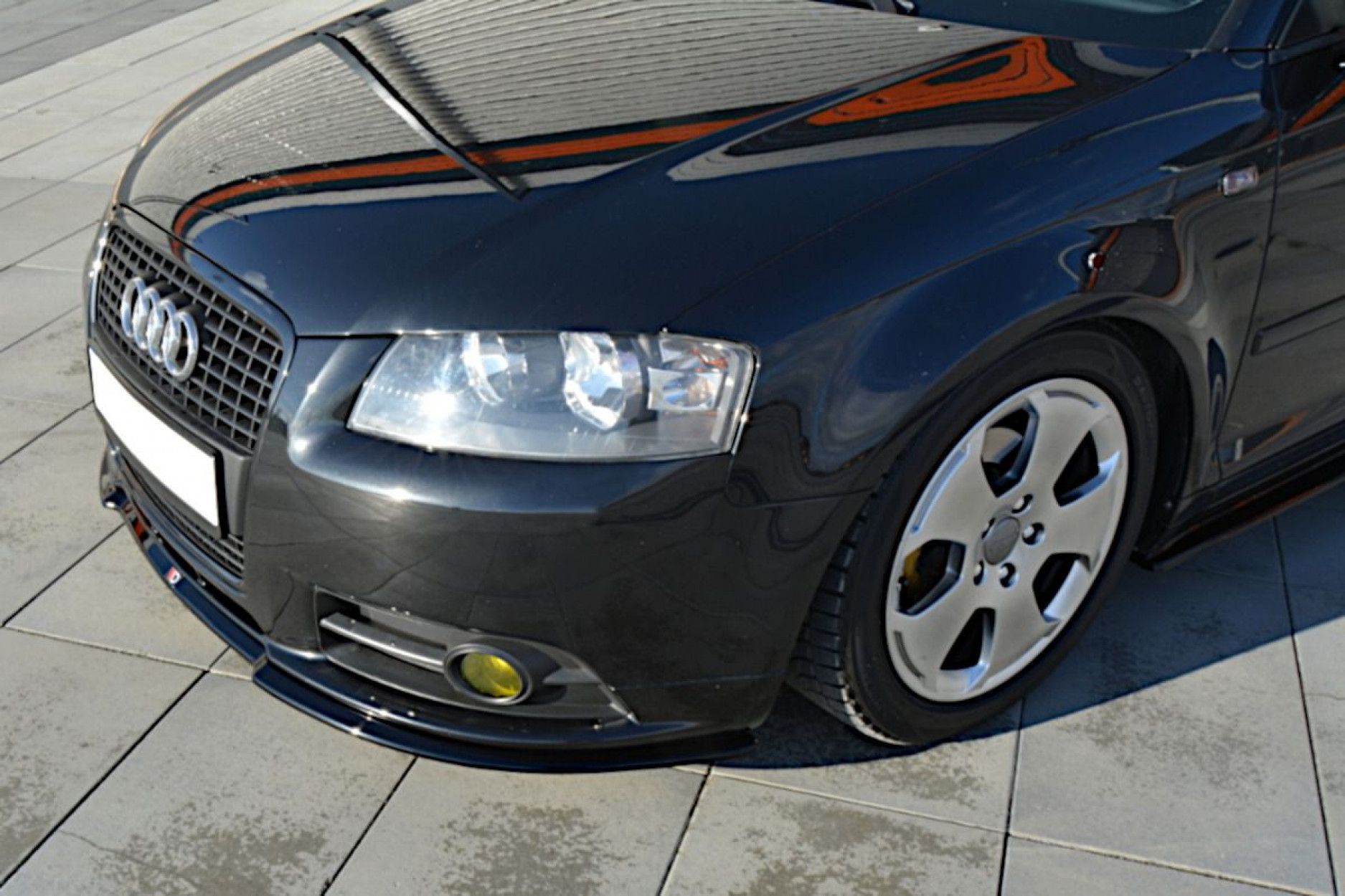 Maxton Design ABS Frontlippe für Audi A3 8P S3|RS3 S-Line schwarz hochglanz (3) 