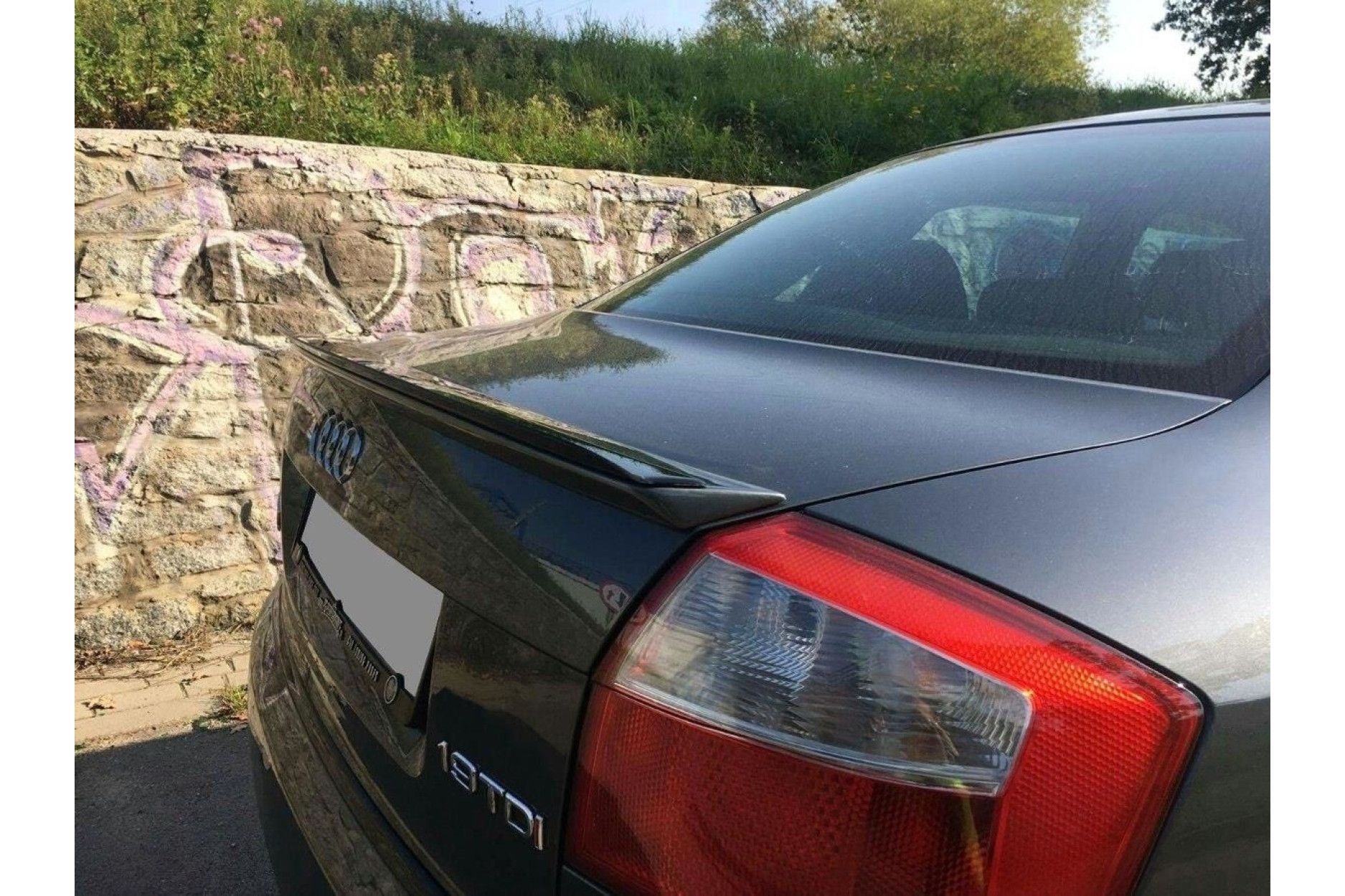 Maxton Design ABS Spoiler Aufsatz für Audi A4 B6 S4|RS4 S-Line schwarz hochglanz (3) 