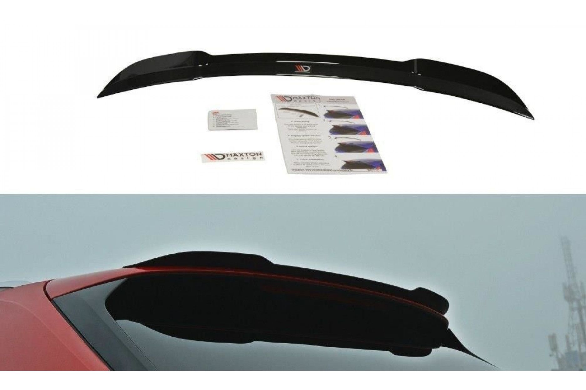 Maxton Design ABS Spoiler Aufsatz für Audi A4 B9 S4|RS4 S-Line schwarz hochglanz